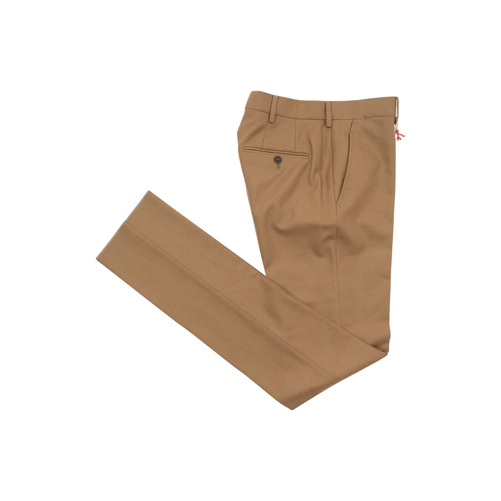 1250$ ISAIA NAPOLI Camel Hand-Sewn Sartorial Dress Pant Stretch Wool Twill