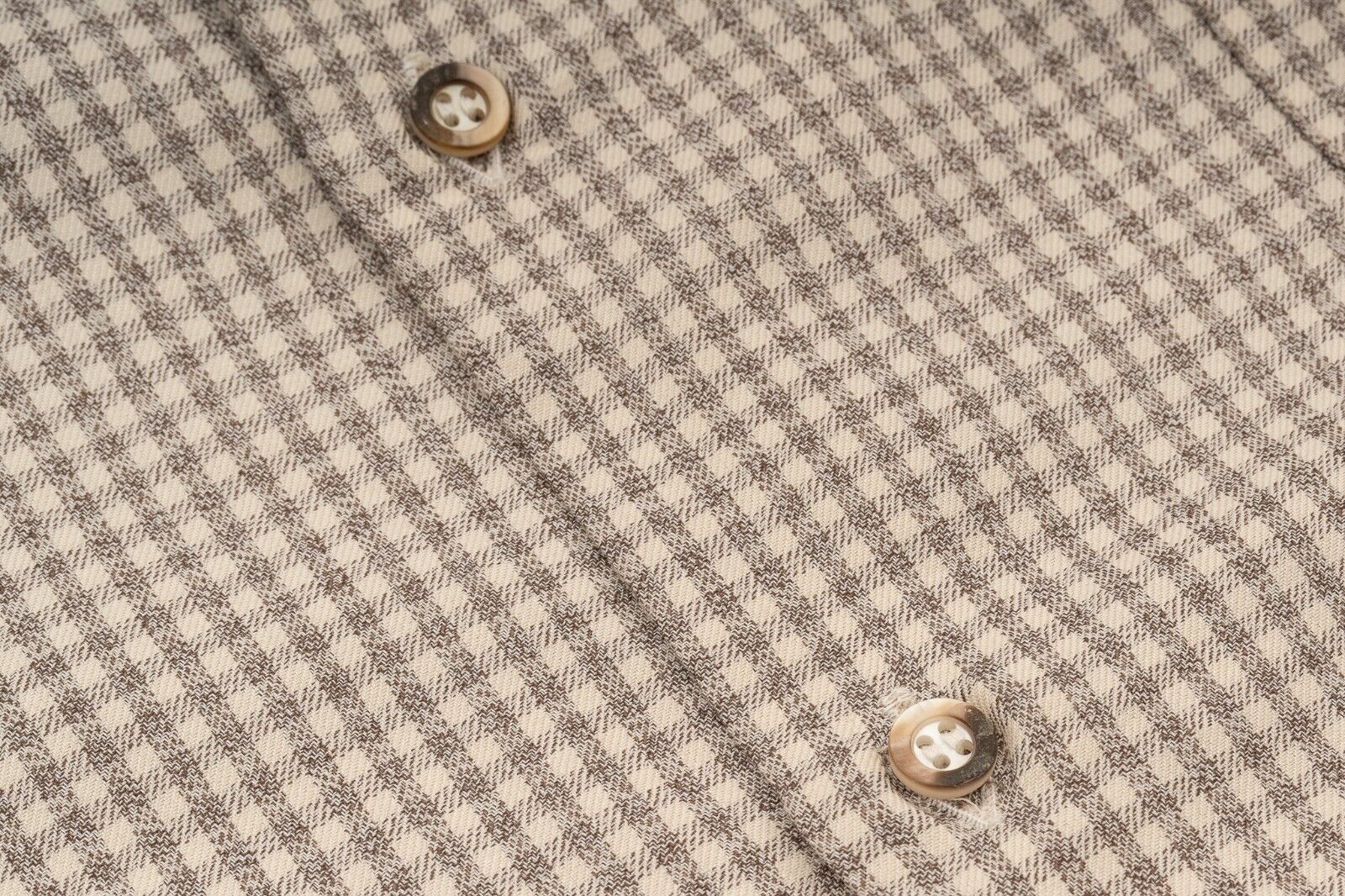 1400$ LUXURY MAROL BOLOGNA Checks Shirt Beige LORO PIANA Cotton 16 - 41