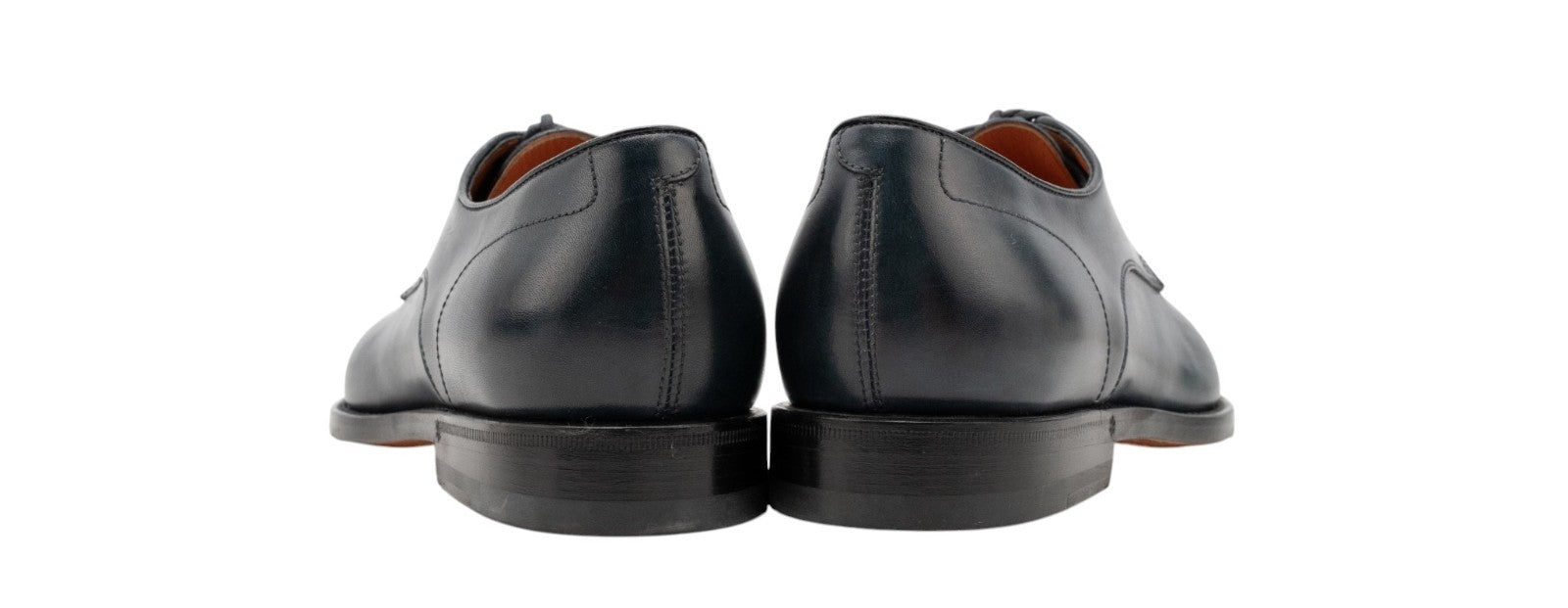 1360$ SANTONI Derby Shoes Blue Antiqued Leather Handmade in Italy