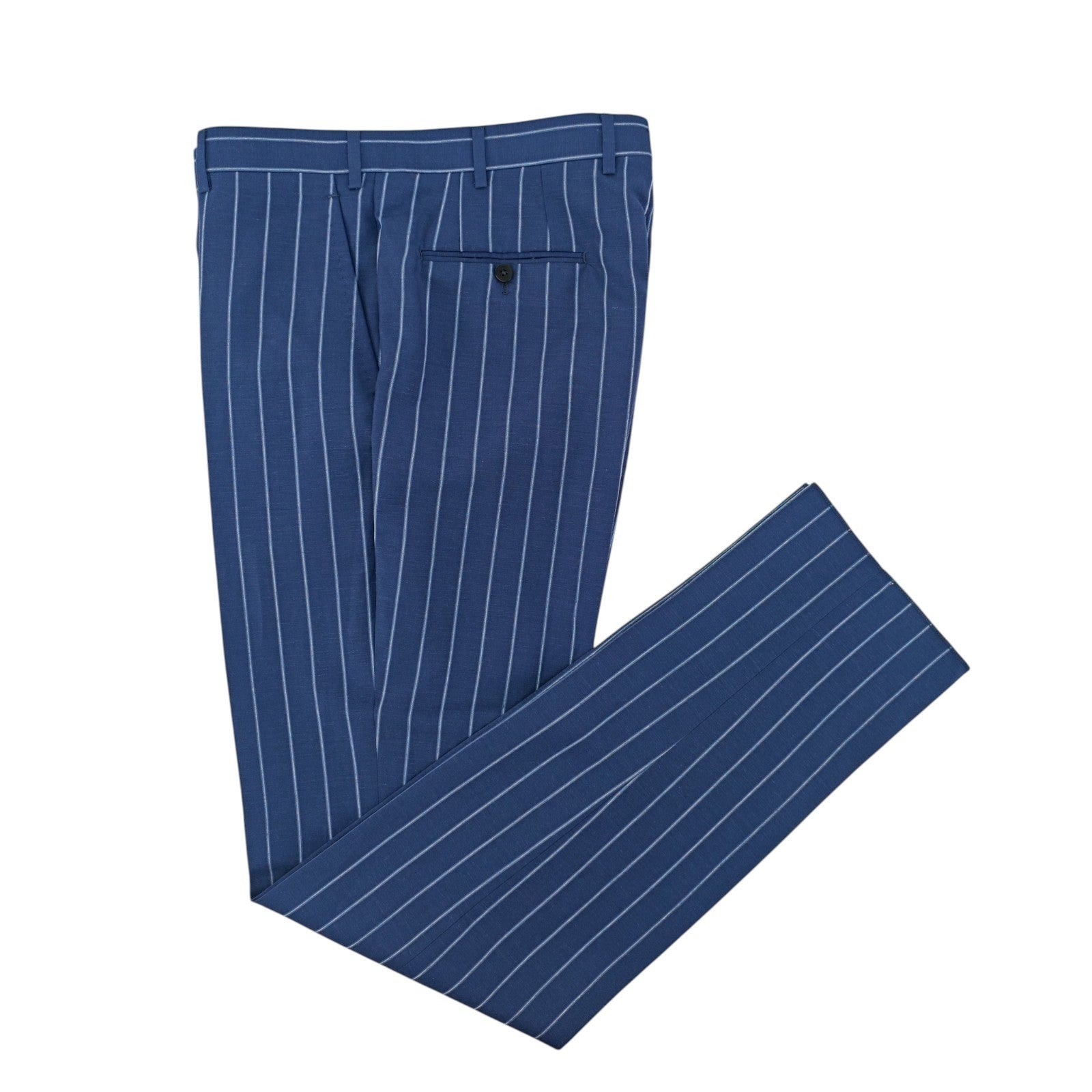 1450$ ISAIA Blue Tapered Dress Pant Wool Linen Mohair 36 US / 52 EU 8R