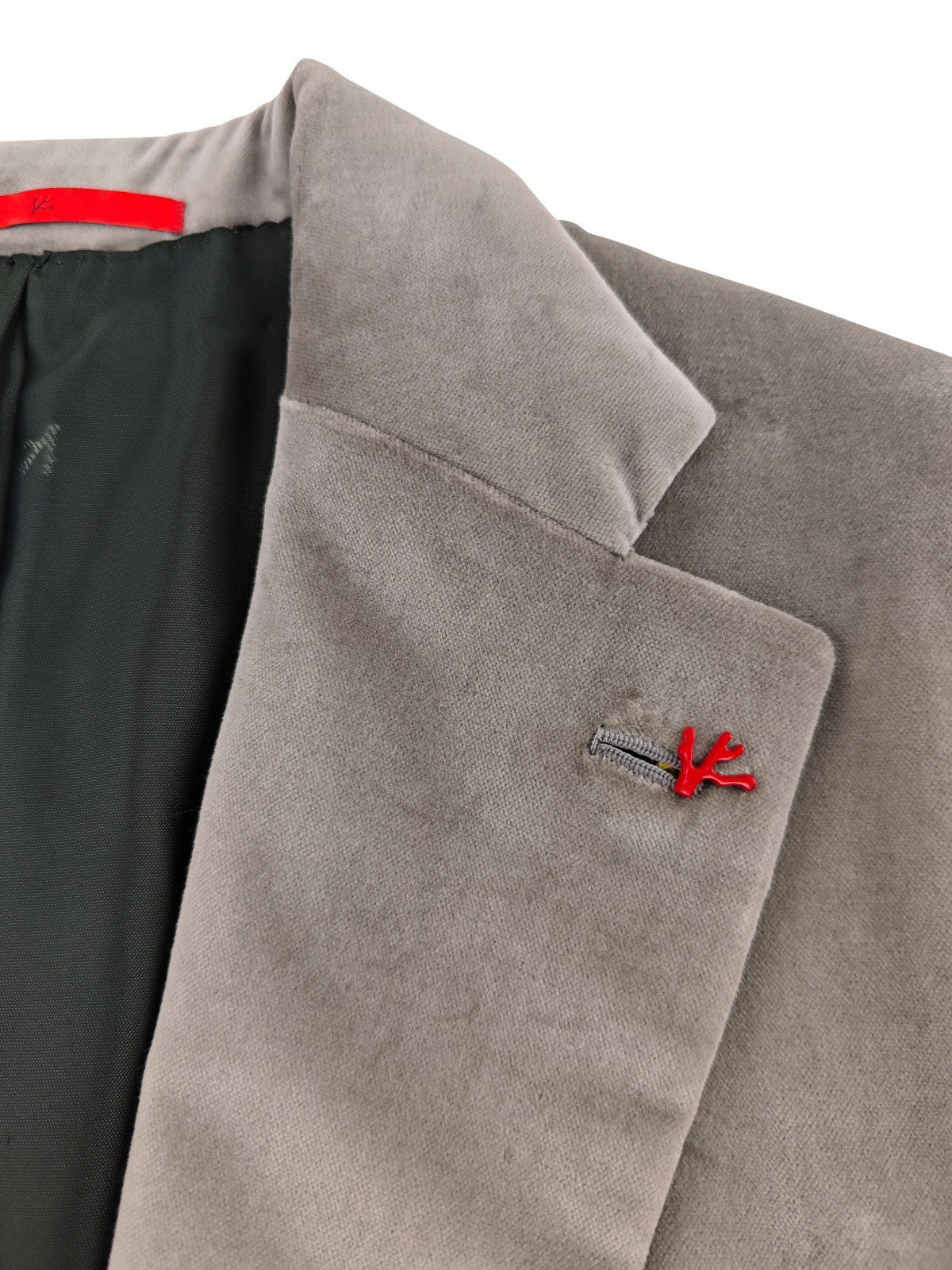 $6500 ISAIA NAPOLI "Amalfi" Gray Hand-Sewn Suit Velvet Cotton