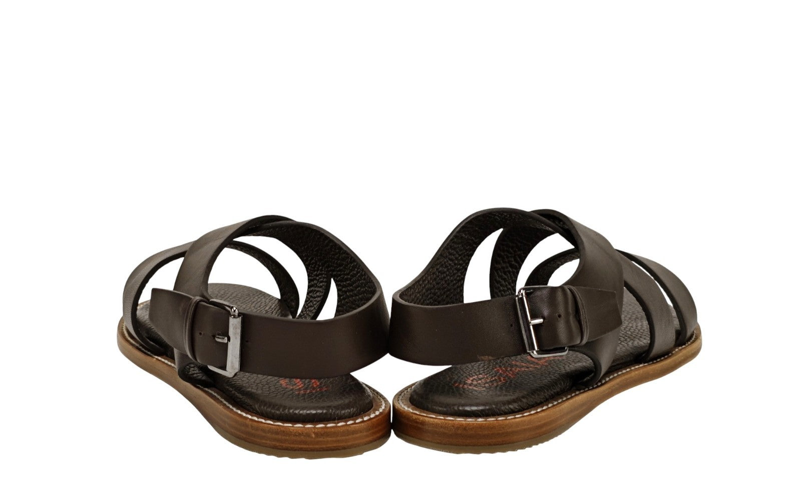 1100$ ISAIA NAPOLI Sandal Shoes Crossover Leather Handmade 8 UK - 9 US - 42 IT