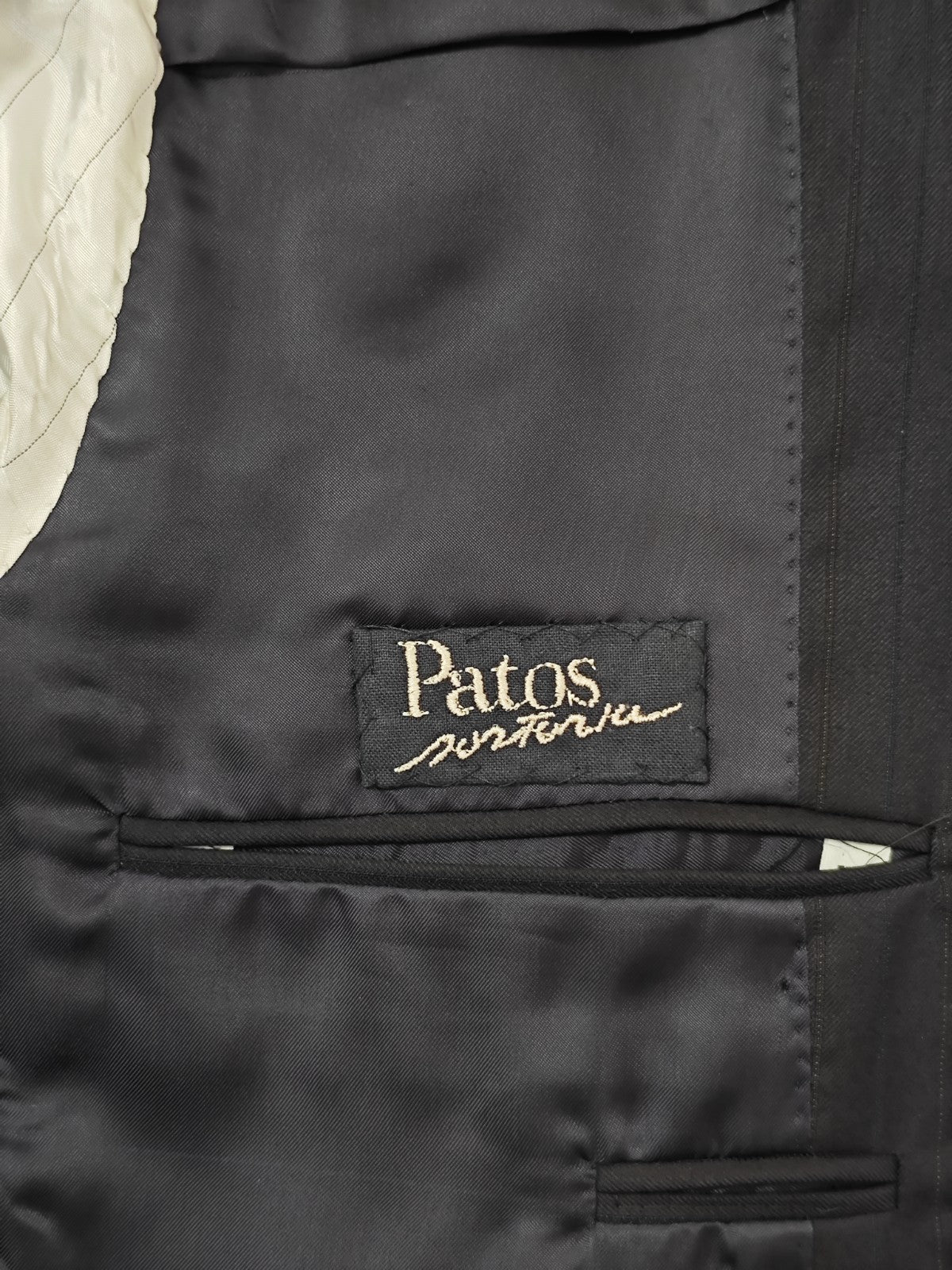 $1300 SARTORIA PATOS by SANTARELLI 1915 Suit Blue Navy Wool 44 US / 54 EU