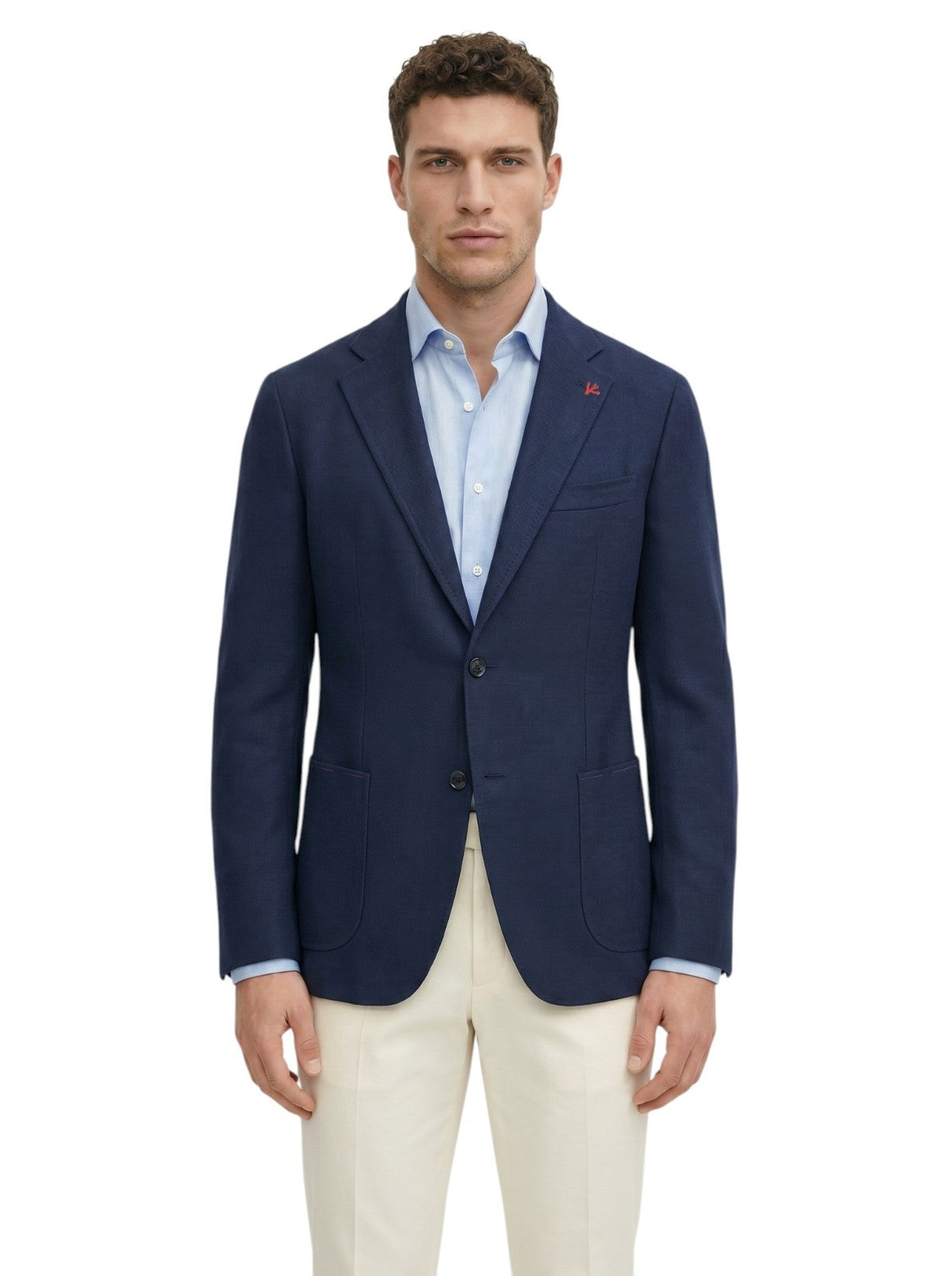 $5200 ISAIA "Domenico" Blue Jacket Sport Coat Linen Cotton 46 US / 56 EU 8R