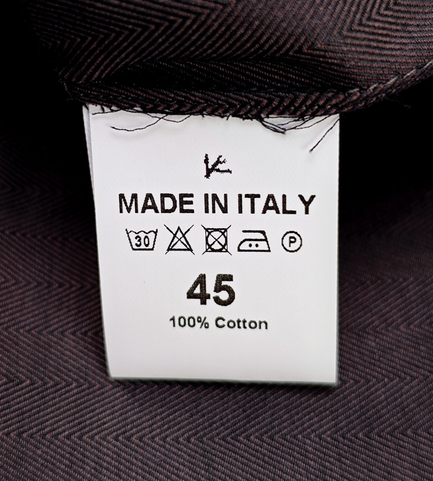 780$ ISAIA NAPOLI Dress Shirt Dark Brown Herringbone Fine Cotton 18 - 45