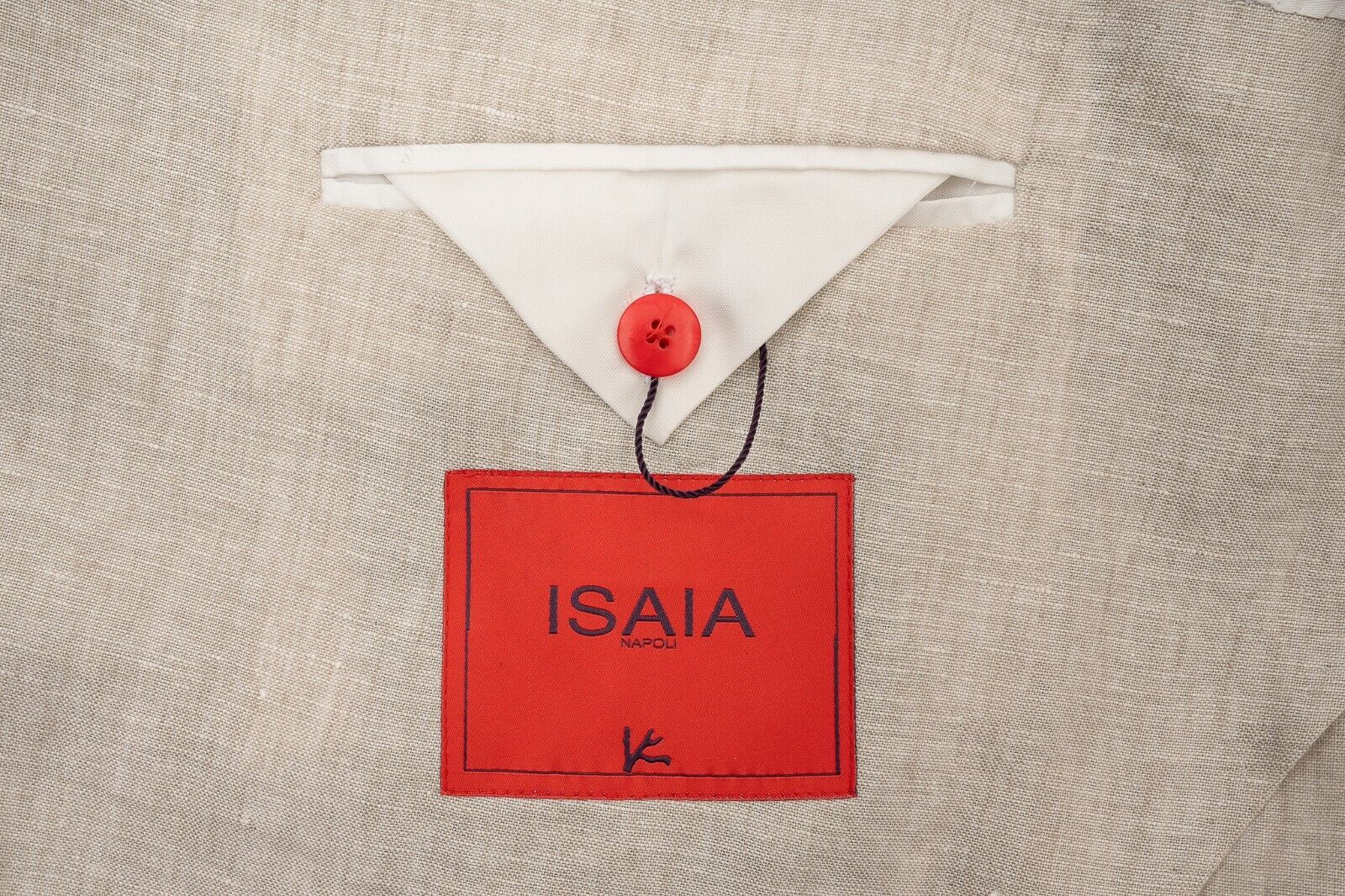 5200$ ISAIA NAPOLI Beige Sartorial Sahariana Jacket 100% Linen 40 US / 50 EU