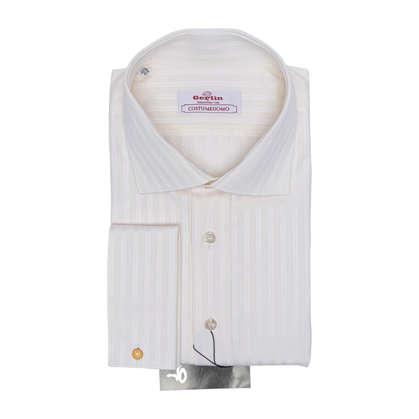 690$ LUXURY GERLIN Shirt Light Yellow ALUMO Cotton Jacquard 2D BIJAN