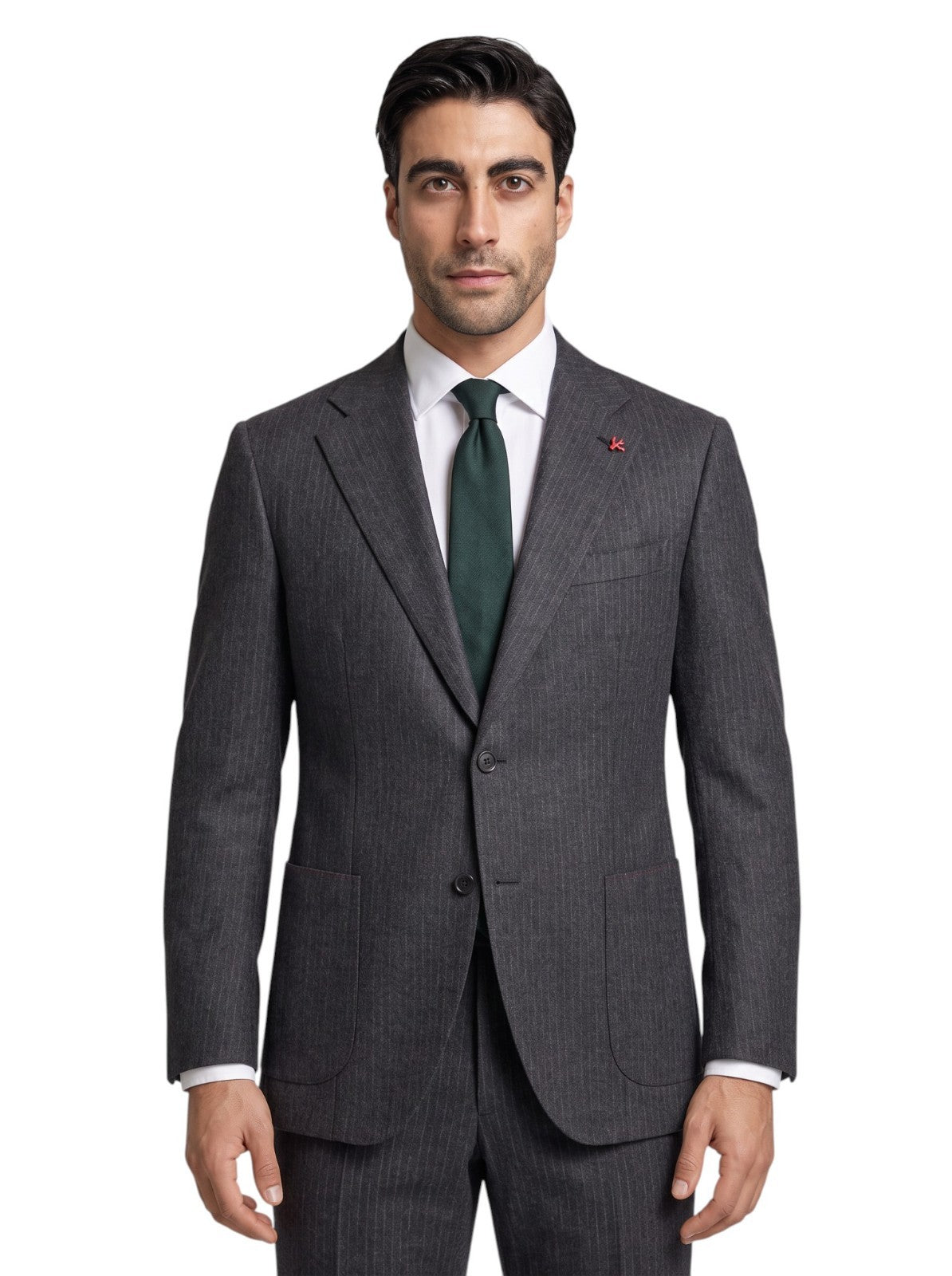 $7100 ISAIA NAPOLI "Marechiaro" Dark Gray Suit Wool / Cashmere 44 US / 54 EU 8R
