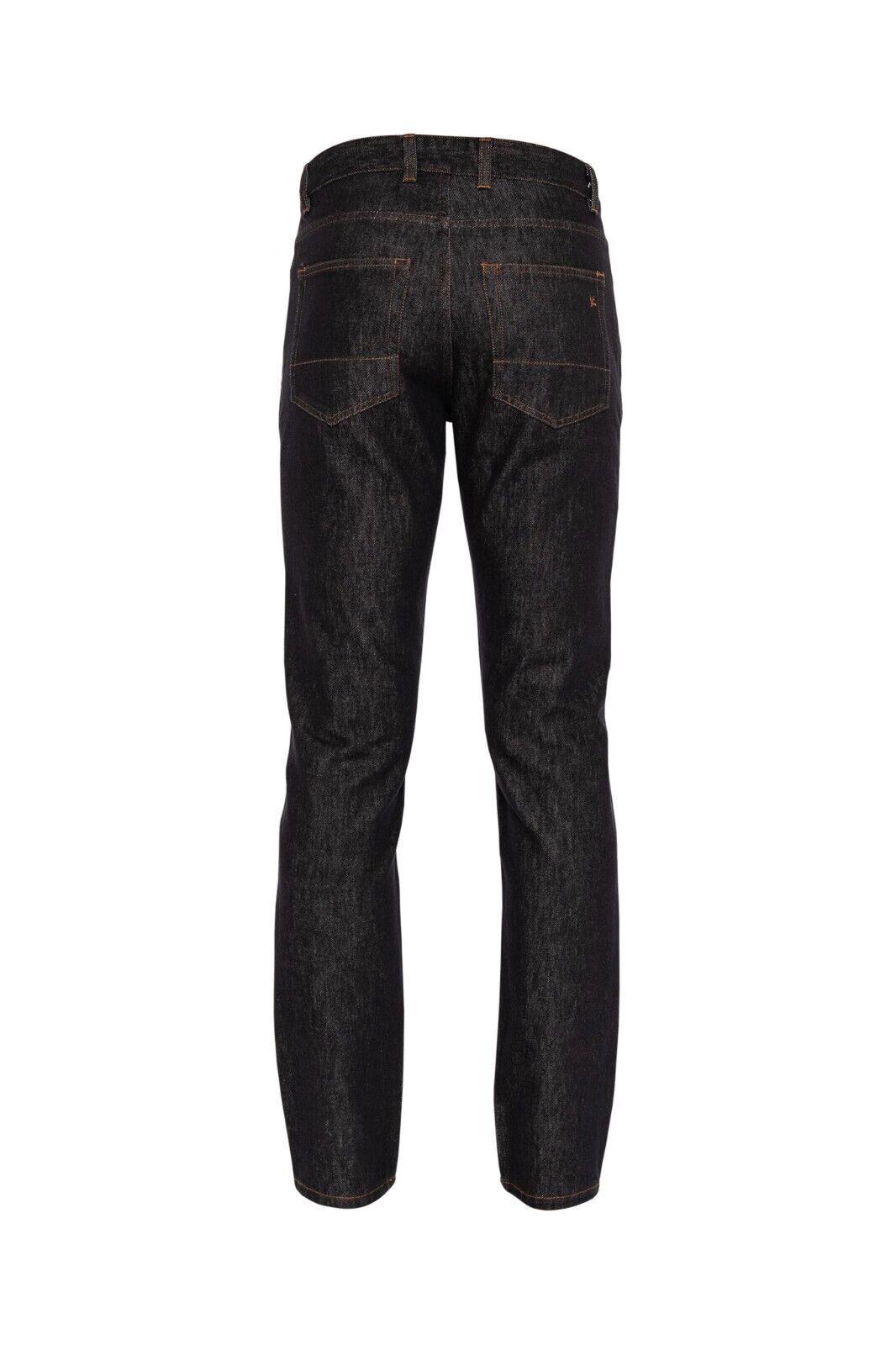 690$ ISAIA NAPOLI Black Barchetta Denim Jeans Pant Drill Dyed Cotton 32 US 48 EU