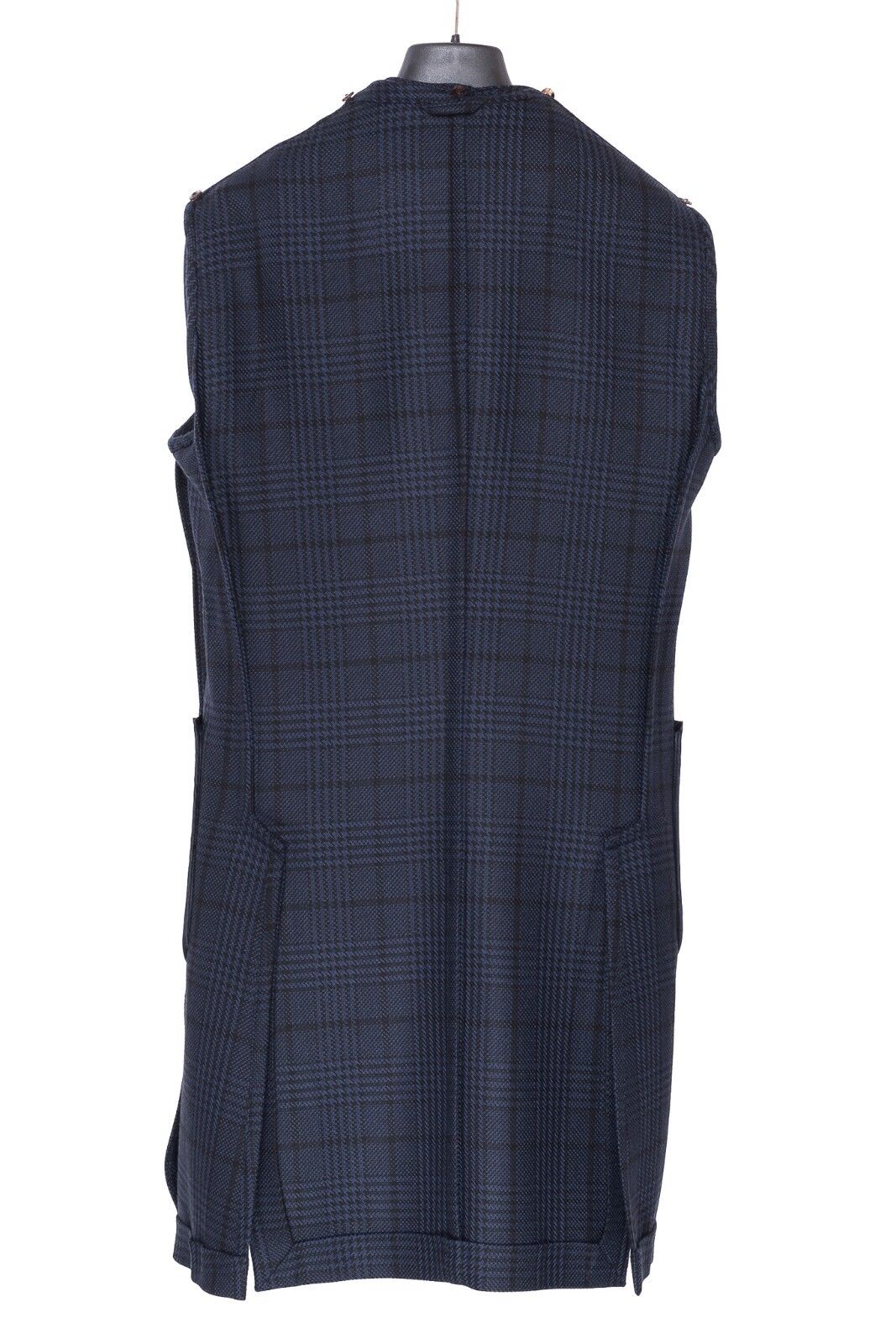 3250 BELVEST Glen Plaid Dark Blue Wool Coat 38 US / 48 EU Drop 8R F/W 2018 Slim
