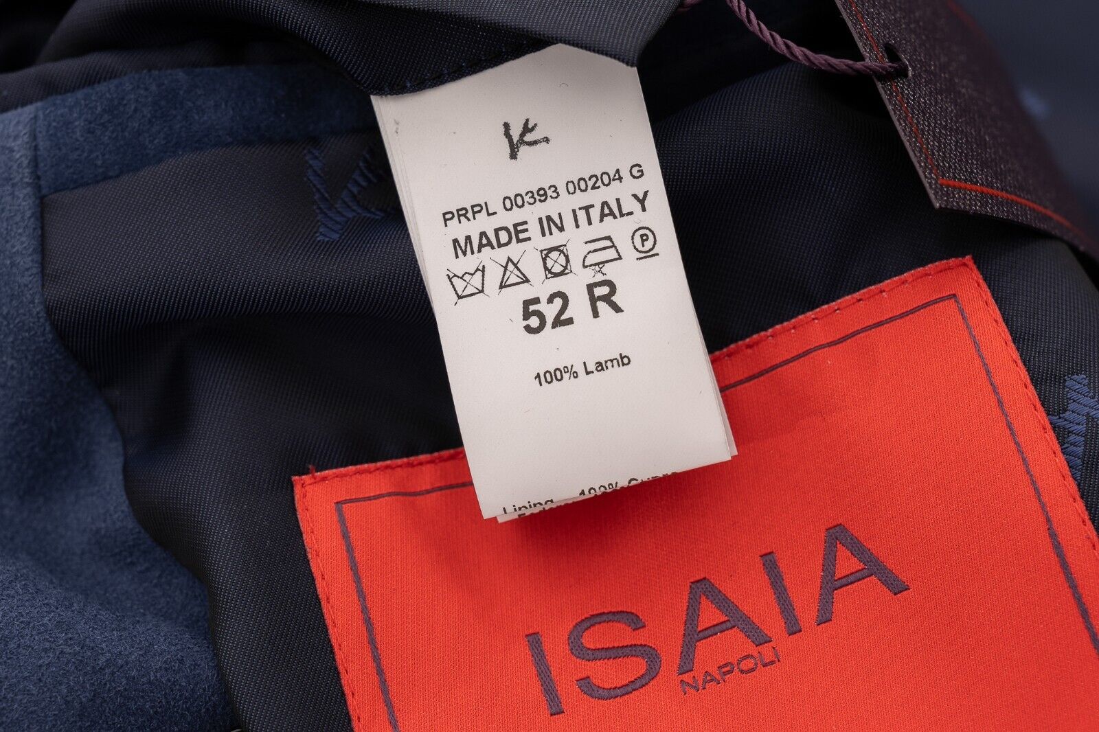 6800$ ISAIA NAPOLI Blue Double Breasted Jacket 100% Lambskin 42 US / 52 EU