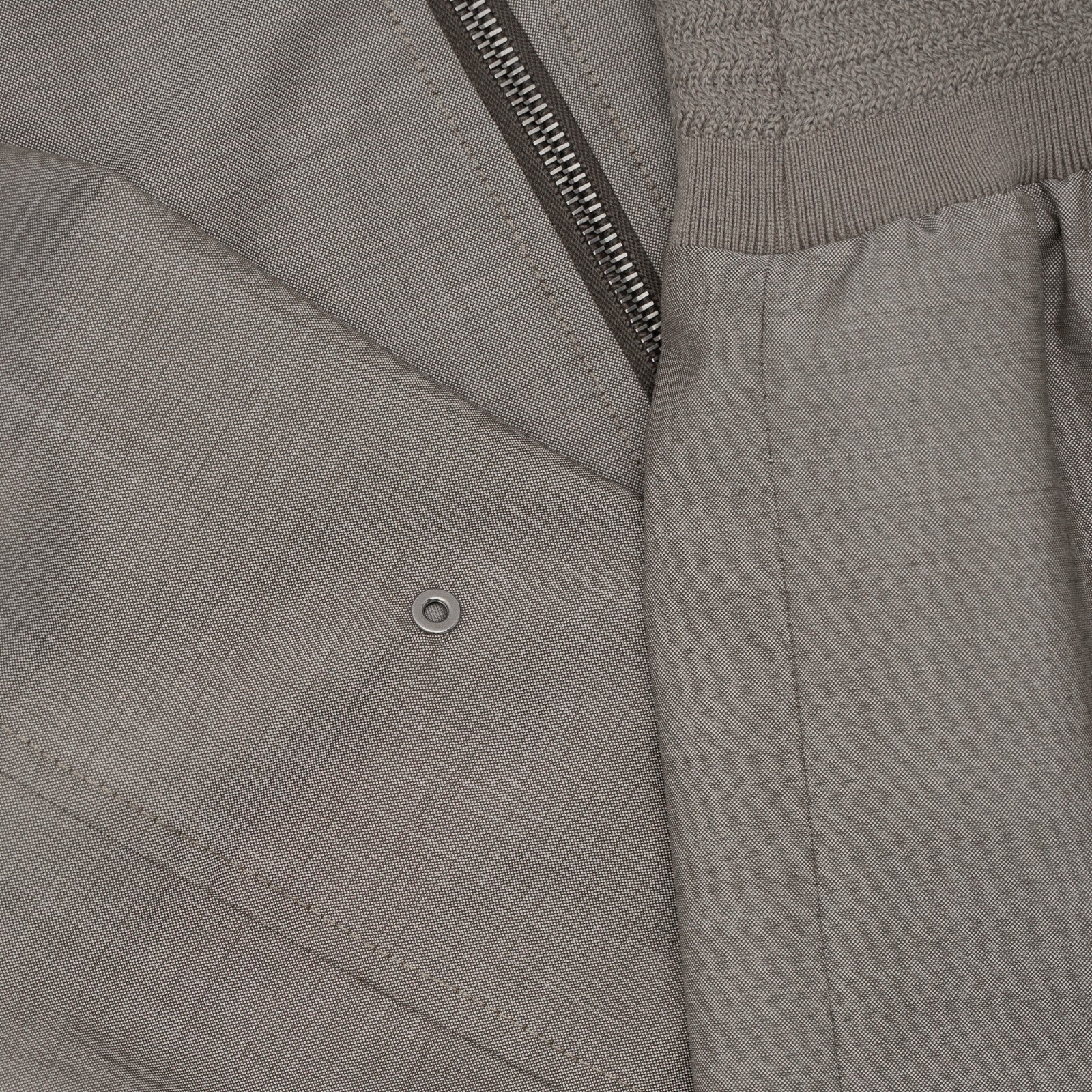 $3200 ISAIA NAPOLI Varsity Bomber Jacket Gray Techno Wool 44 US / 54 EU