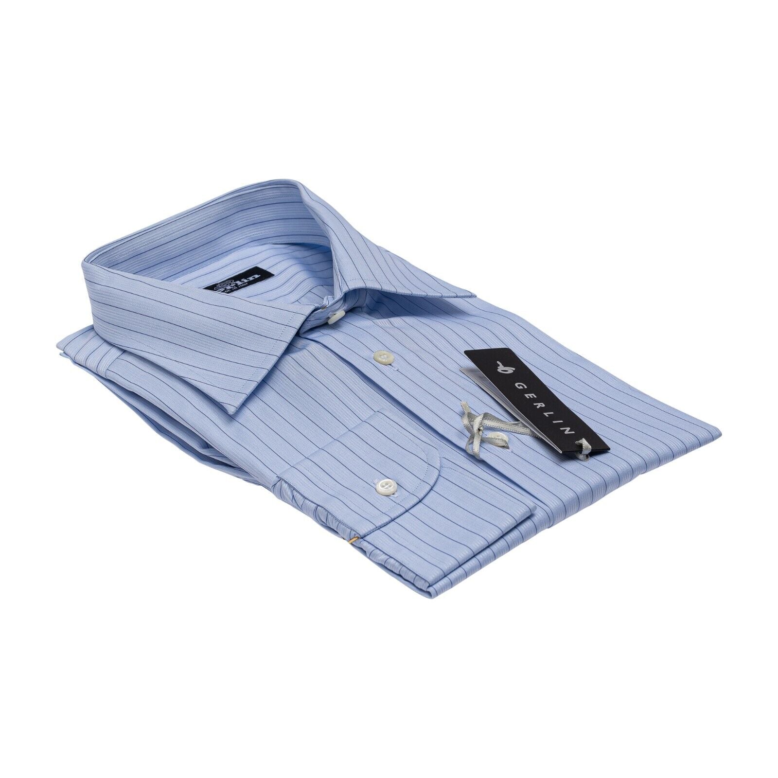 690$ LUXURY GERLIN Shirt Blue Thomas Mason Cotton 16 - 41  2AR ZILLI