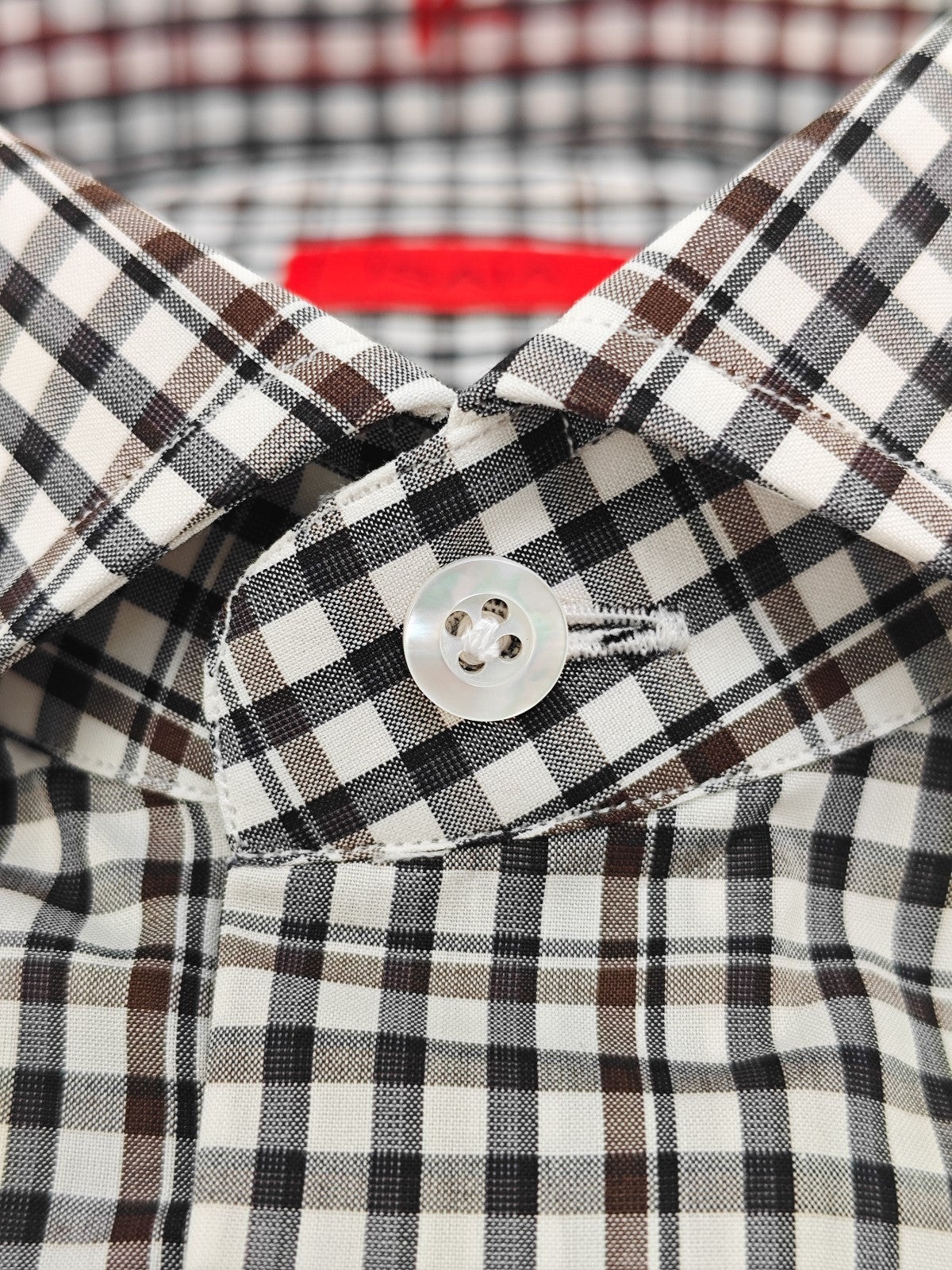 730$ ISAIA "Milano" Dress Shirt Checks Hand-Sewn Fine Cotton 15.75 - 40