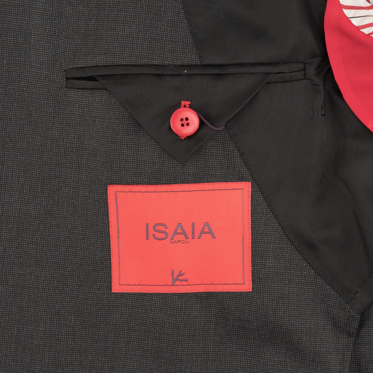 $6850 ISAIA NAPOLI "Capri" Dark Gray Suit Hand-Sewn Fine Wool Textured