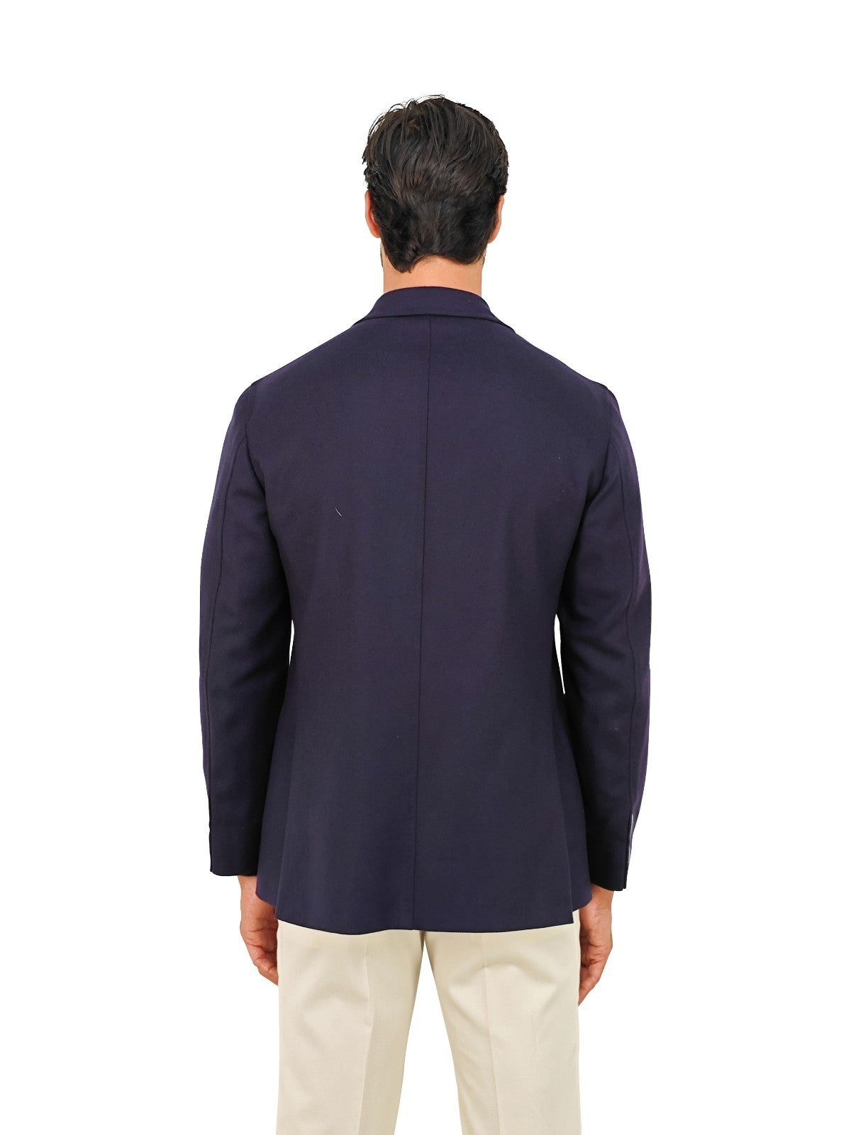 $1930 RUBINACCI Blue Double Breasted Jacket Sport Coat Wool Cashmere 40 US 50 EU