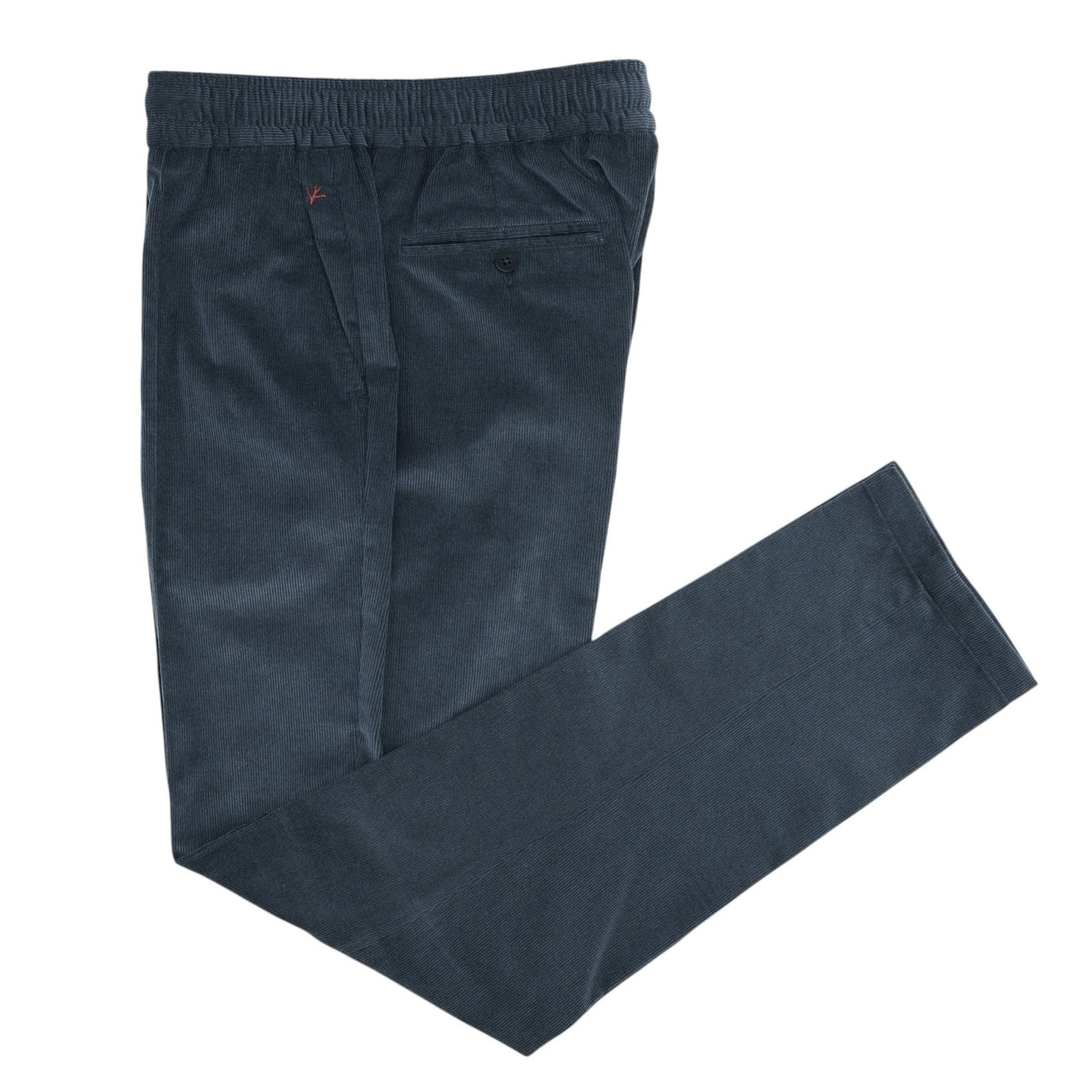 1300$ ISAIA NAPOLI Corduroy Blue Drawstring Pant Cotton Cashmere 36 US / 52 EU
