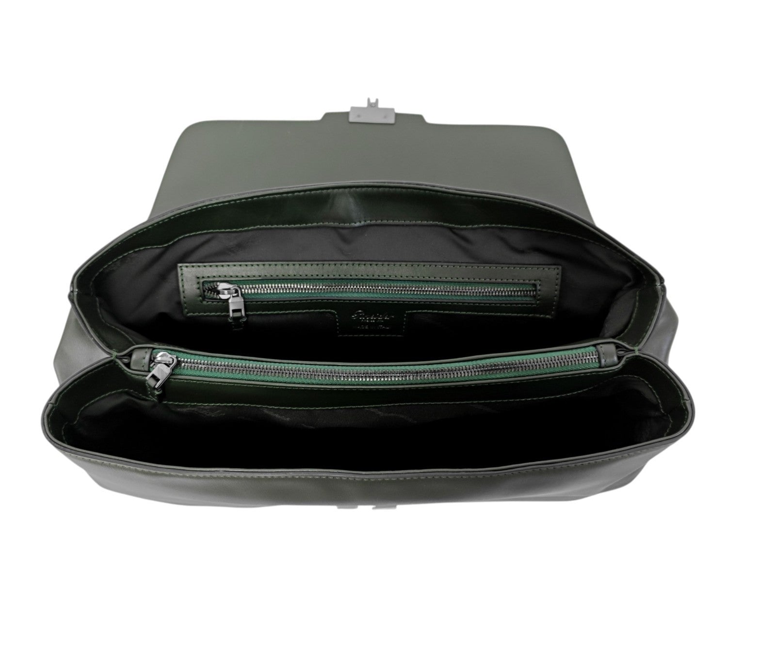1220$ PINEIDER FIRENZE "Metro Smooth" Calf Briefcase Work Doctor Bag Noble Green