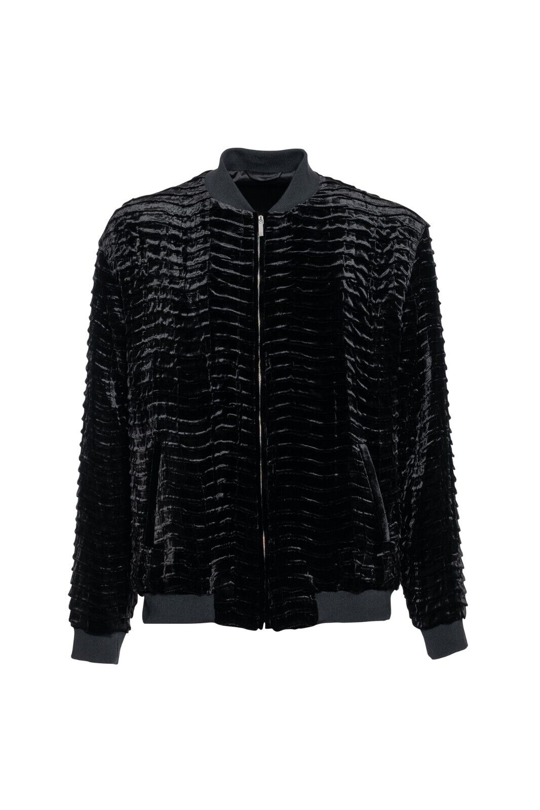 2000$ ITALO FERRETTI Bomber Jacket Velvet "REPTILE" Lining in Silk 42 US / 52 EU