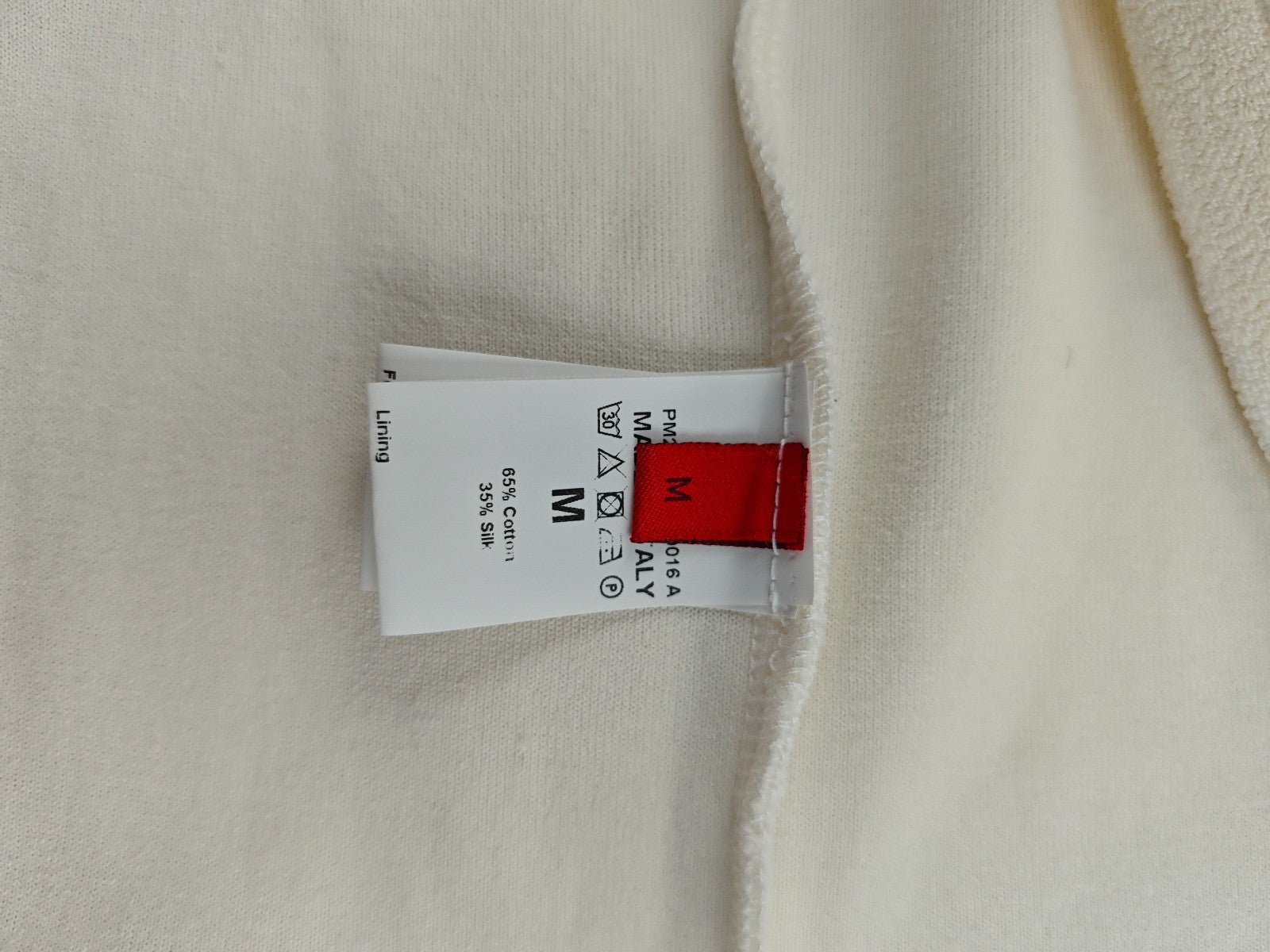 $1250 ISAIA NAPOLI Ivory Terry Short Tracksuit Cotton Silk Size M