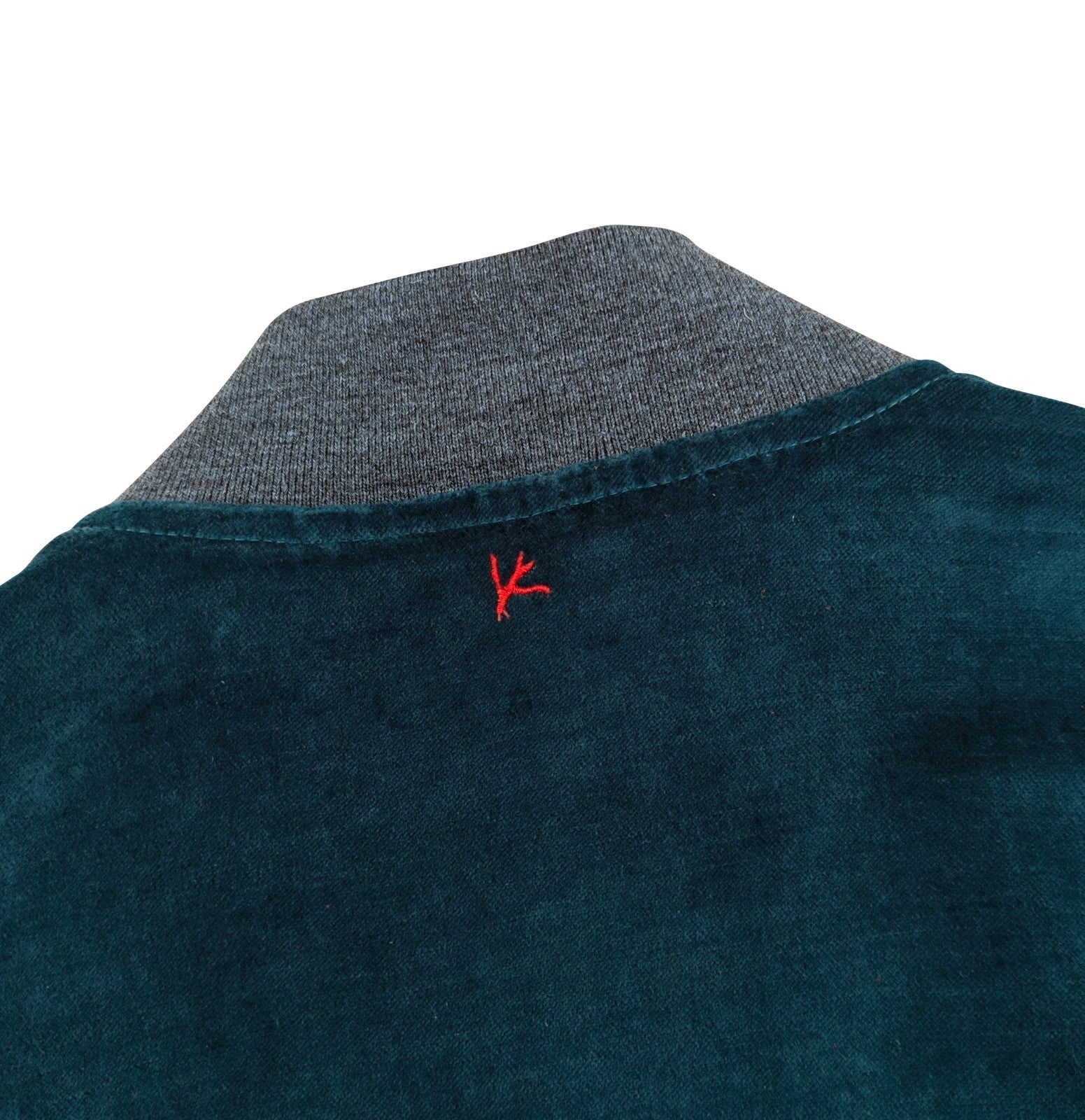 $3800 ISAIA NAPOLI Petrol Blue Bomber Jacket Velvet Cotton / Linen 38 US / 48 EU