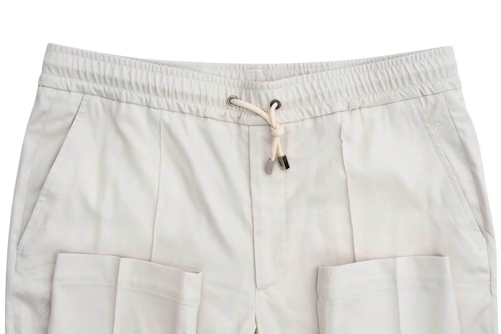 1100$ ISAIA NAPOLI "Iconico" Ice Drawstring Trousers Sport Pant Wool / Cotton