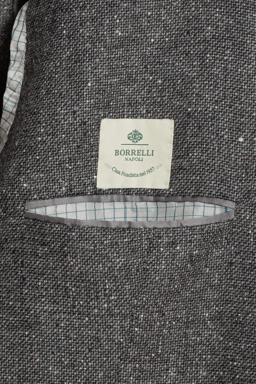 $2050 LUIGI BORRELLI "FIRENZE" Hand-Sewn Gray Jacket Sport Coat Donegal Wool