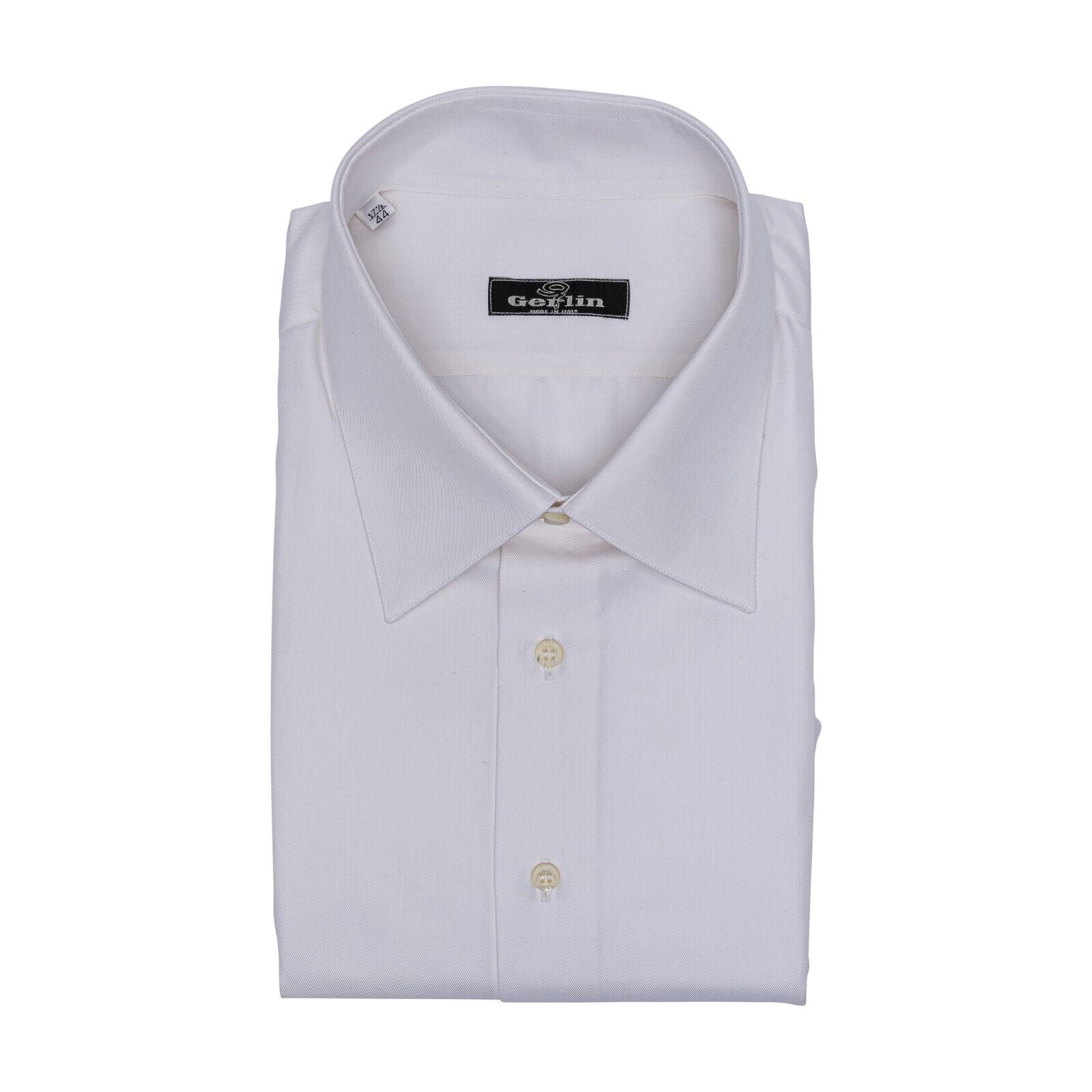 690$ LUXURY GERLIN Shirt White Striped Twill Cotton 17.5 - 44 1Z BIJAN