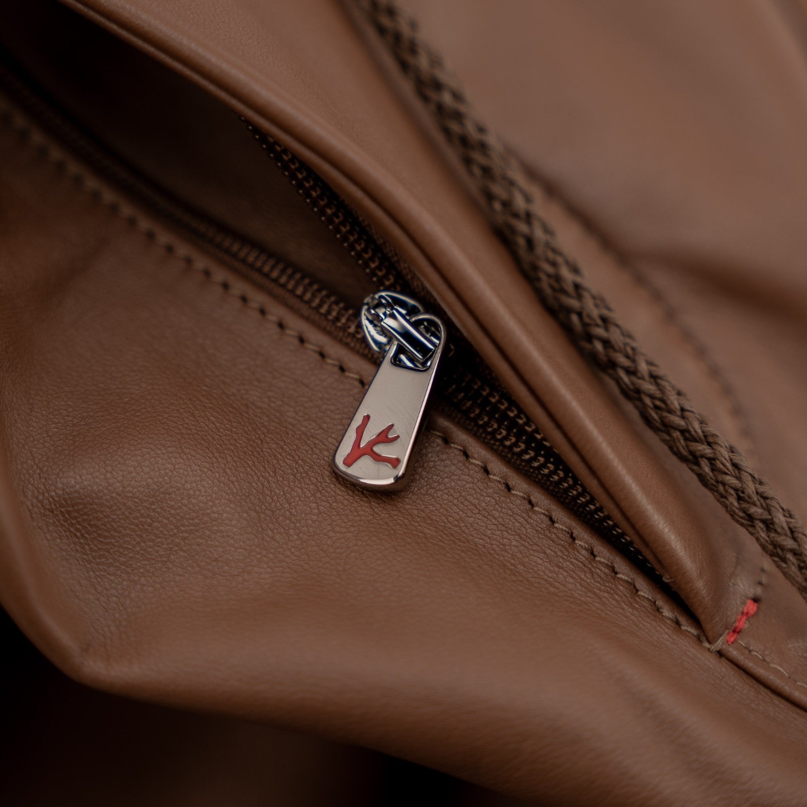 2450$ ISAIA NAPOLI Brown Drawstring Pant Soft Lambskin 32 US / 48 EU