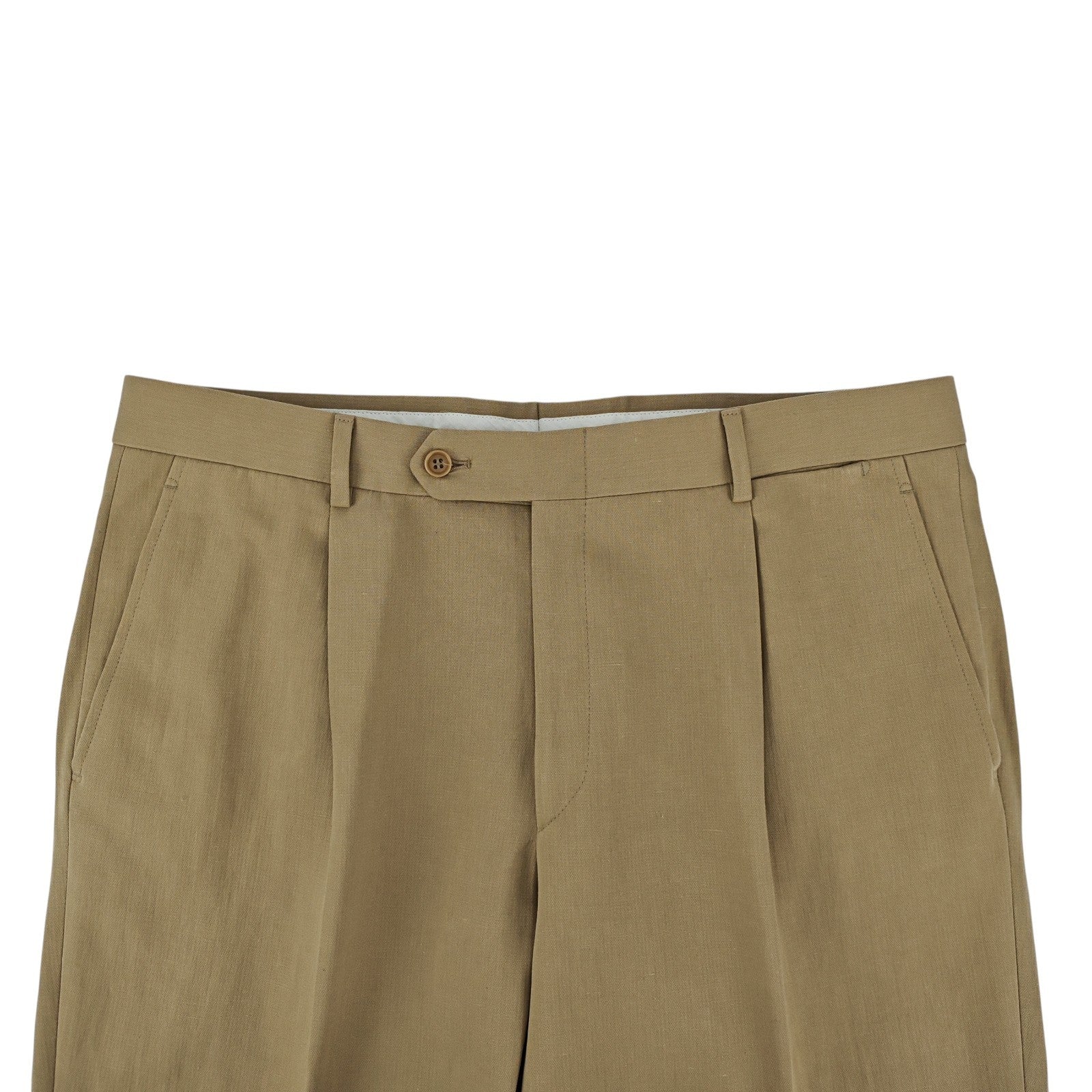 1900$ BURBERRY LONDON Beige Handmade 3/2 Roll Suit Cotton Linen 42 US / 52 IT