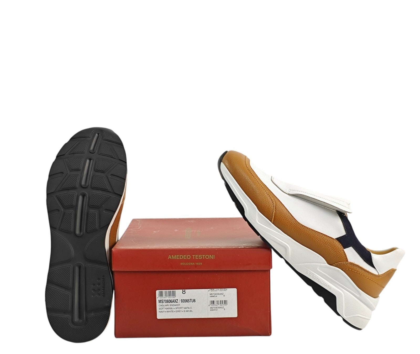 1150$ TESTONI "Cagliari" SlipOn Sneaker Karibu Calf + Suede 8 UK / 9 US / 42 IT