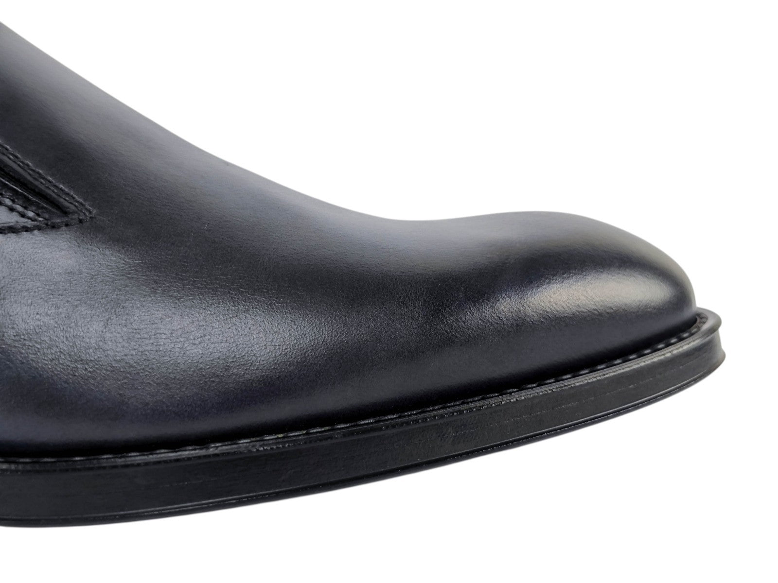 1200$ TESTONI 1929 Slip On Shoes Burnished Calf Blue Indigo 8 UK / 9 US / 42 IT