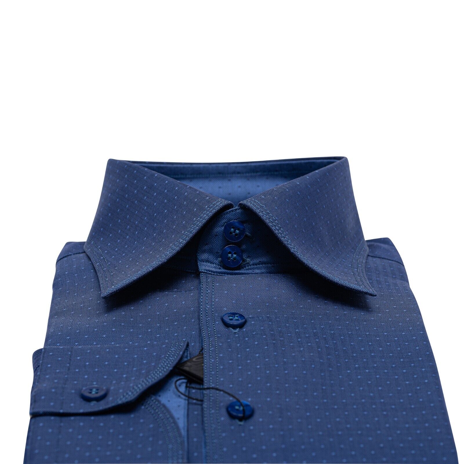 690$ ITALIAN LUXURY GERLIN Shirt Dot Blue Twill Cotton 16 - 41 1A BIJAN