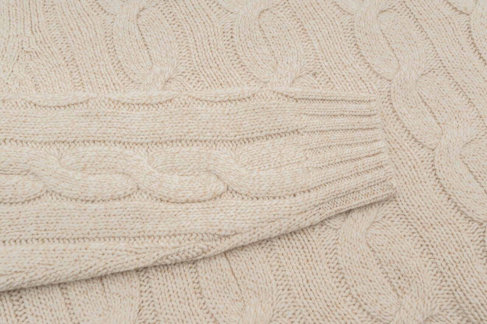$2190 FEDELI "Malfilè" Ivory Sweater 100% Cashmere Cable Knit 46 US / 56 EU