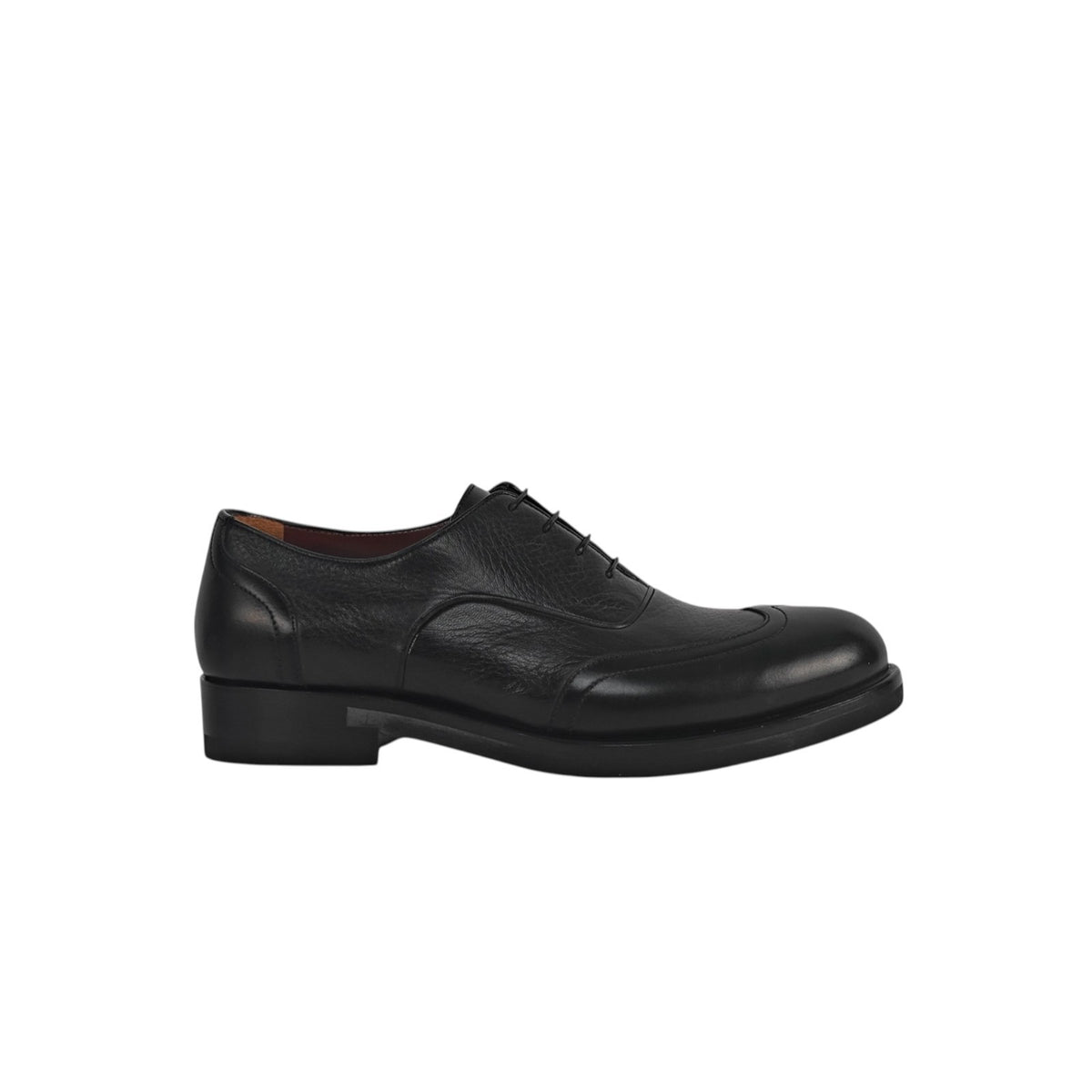 1300$ TESTONI Black Oxford Shoes Deerskin Leather 5.5 UK / 6.5 US / 39.5 IT