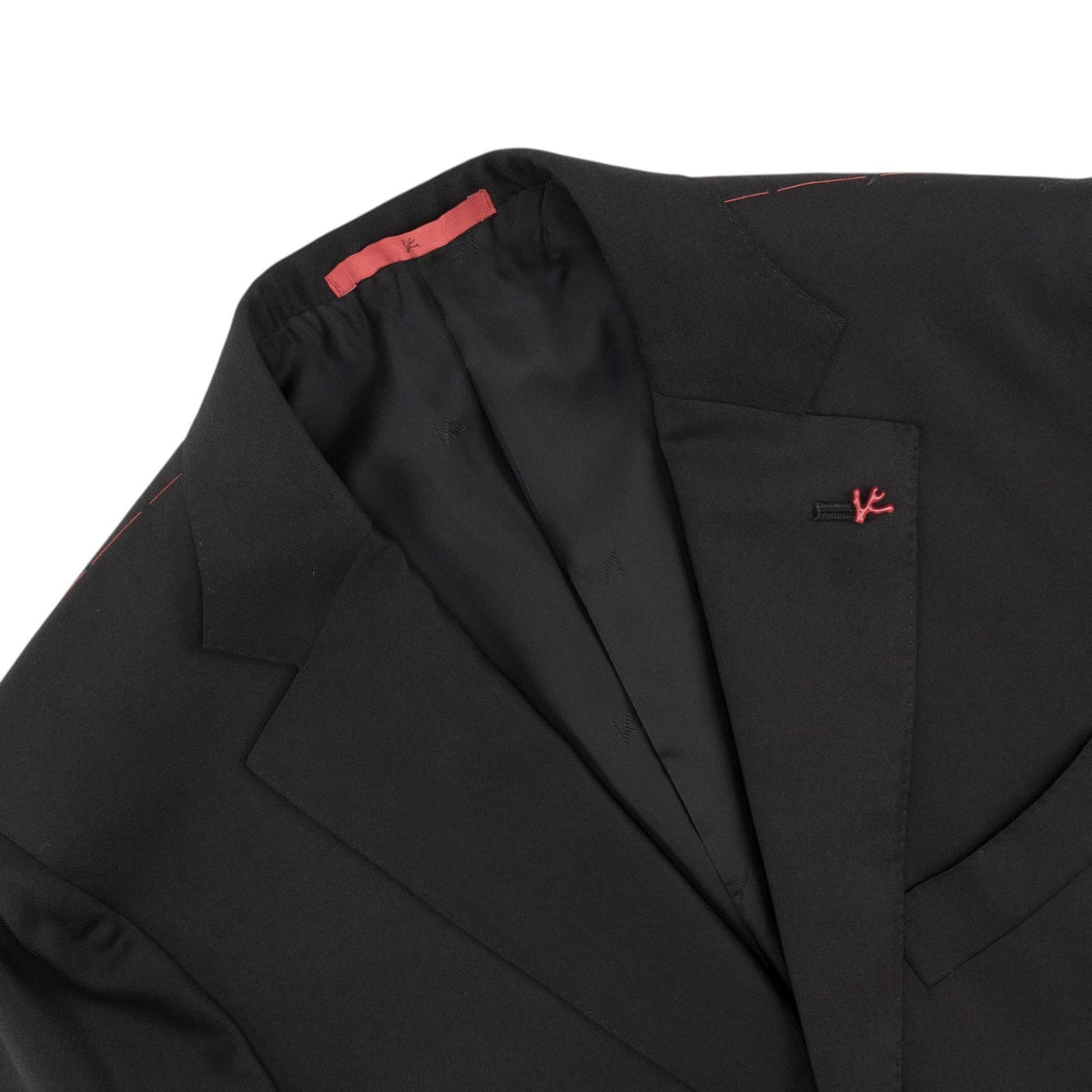 $7120 ISAIA "Gregorio" Black Suit Hand-Sewn Wool Aquaspider Water Repellent