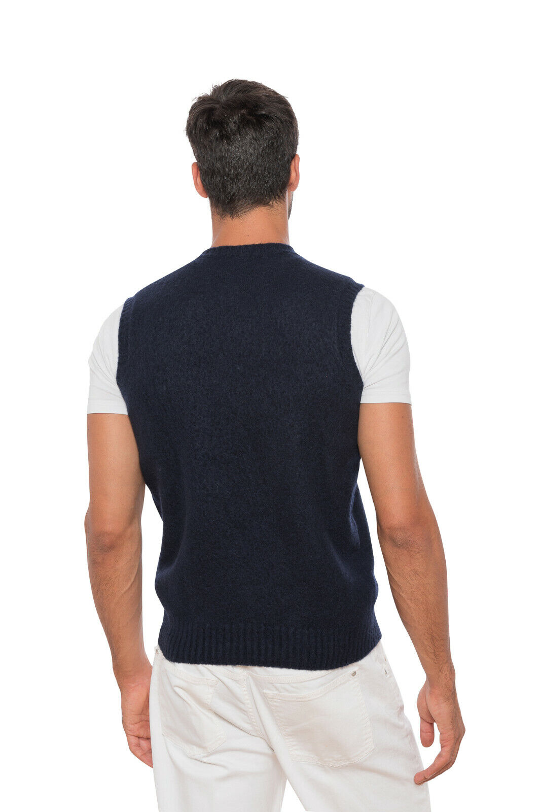 Italian Luxury Knitwear DRUMOHR Sweater Vest Soft Lambswool Blue 38 US / 48 EU