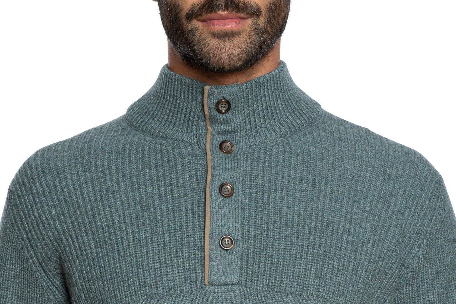 680$ DELLA CIANA CASHMERE Sweater Merinos Wool / Cashmere + Leather 40 US  50 EU