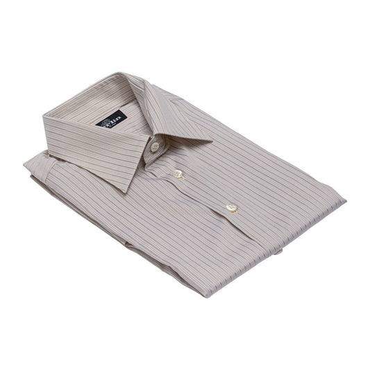 690$ LUXURY GERLIN Shirt Beige ALUMO Jacquard Cotton 3AD ZILLI