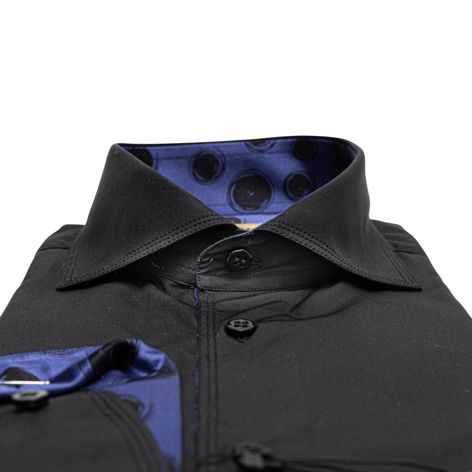 LUXURY 950$ GERLIN Shirt Black 100% ALUMO Cotton + Silk 16-41 ZILLI