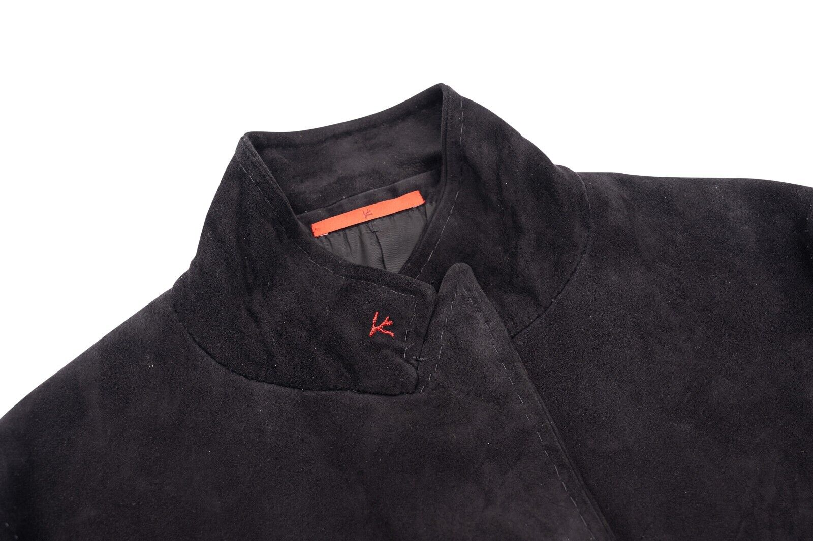 6600$ ISAIA Black Peak Lapel Jacket Sport Coat Suede 100% Lambskin 40 US 50 EU