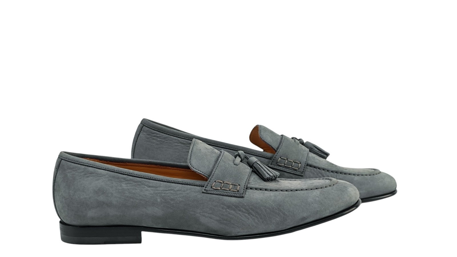 1200$ TESTONI "Pompei" Tassel Loafer Nabuk Calf Malachite 8 UK / 9 US / 42 IT