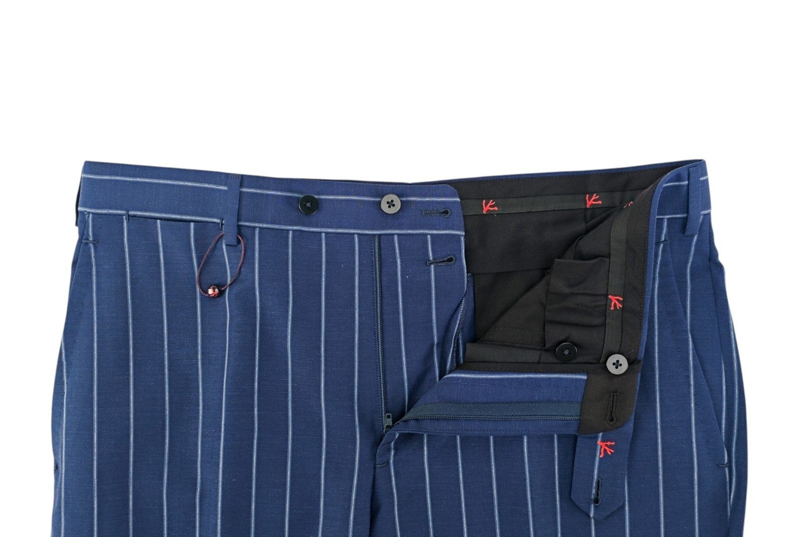 1450$ ISAIA Blue Tapered Dress Pant Wool Linen Mohair 36 US / 52 EU 8R