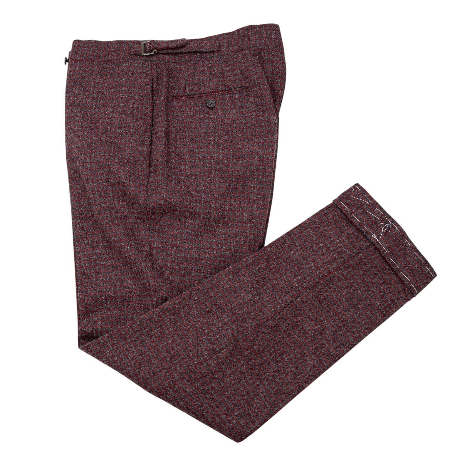 Sartoria DALCUORE NAPOLI Total Hand-Sewn Suit Burgundy Flannel Wool 40 US 50 EU