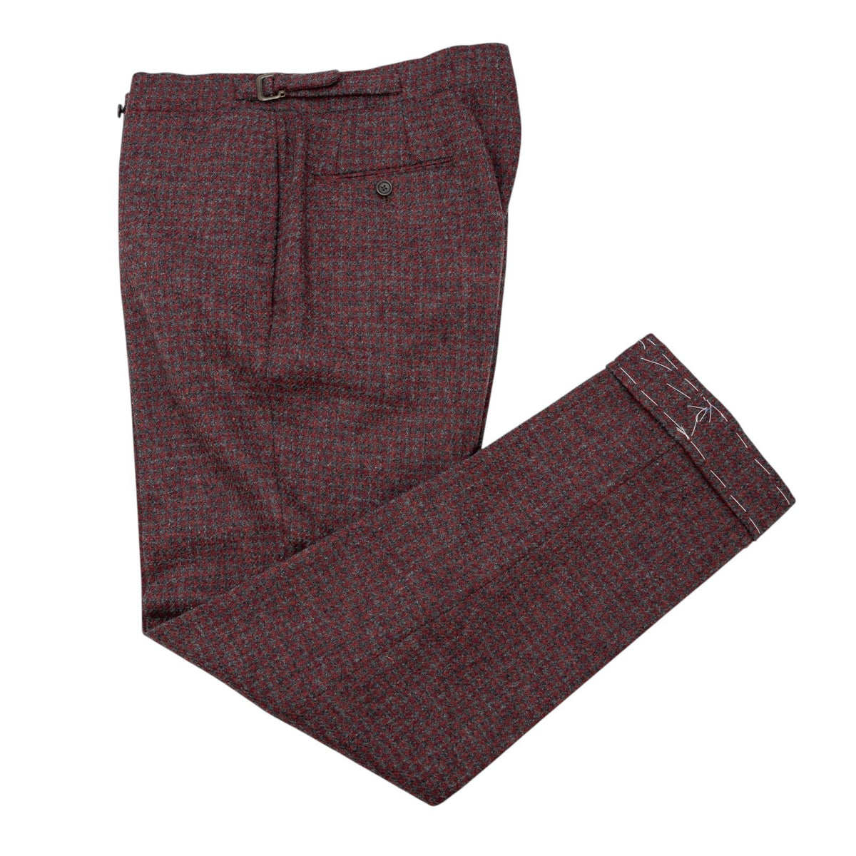 Sartoria DALCUORE NAPOLI Total Hand-Sewn Suit Burgundy Flannel Wool 40 US 50 EU