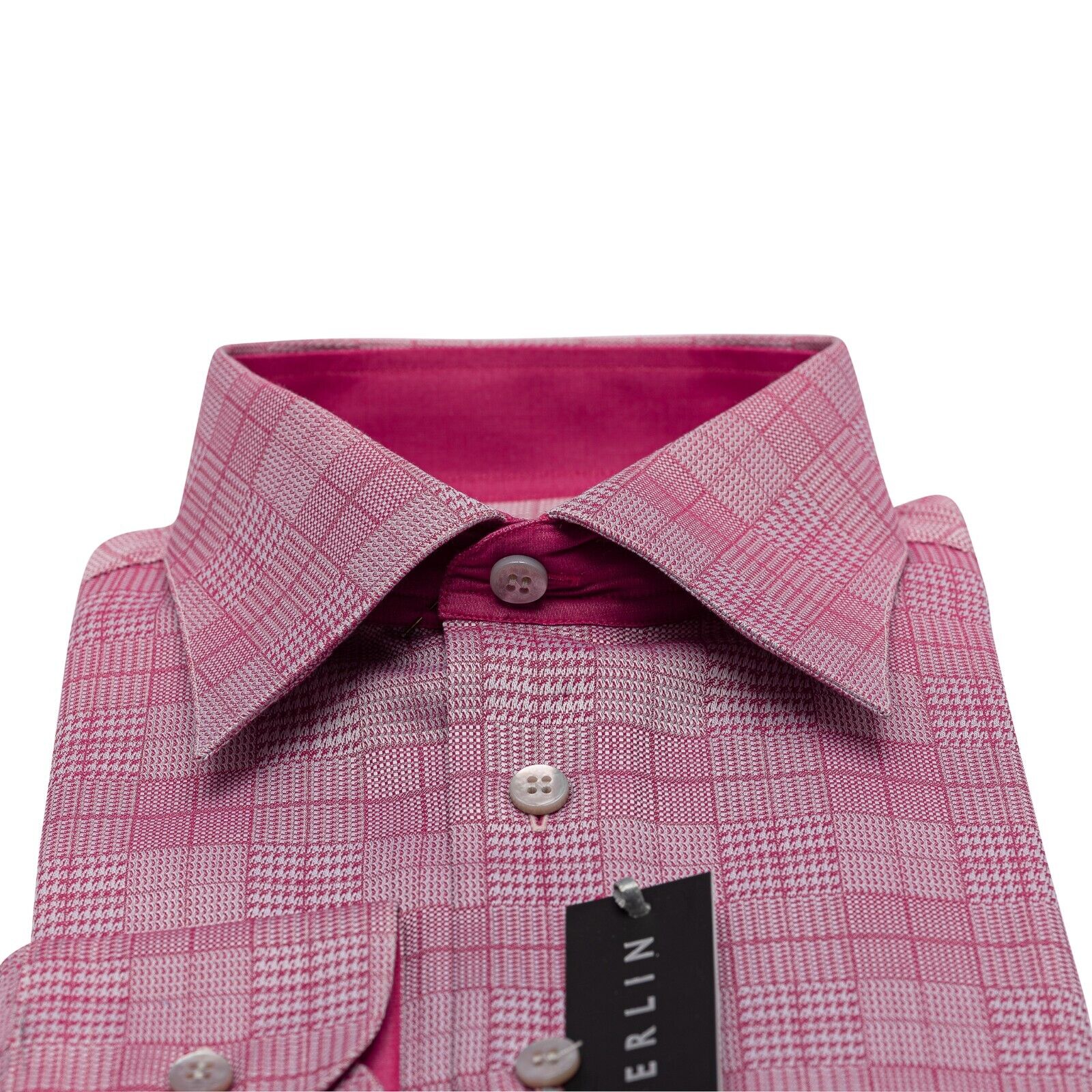 690$ LUXURY GERLIN Shirt Red DON Jacquard Cotton 16 - 41 1M BIJAN