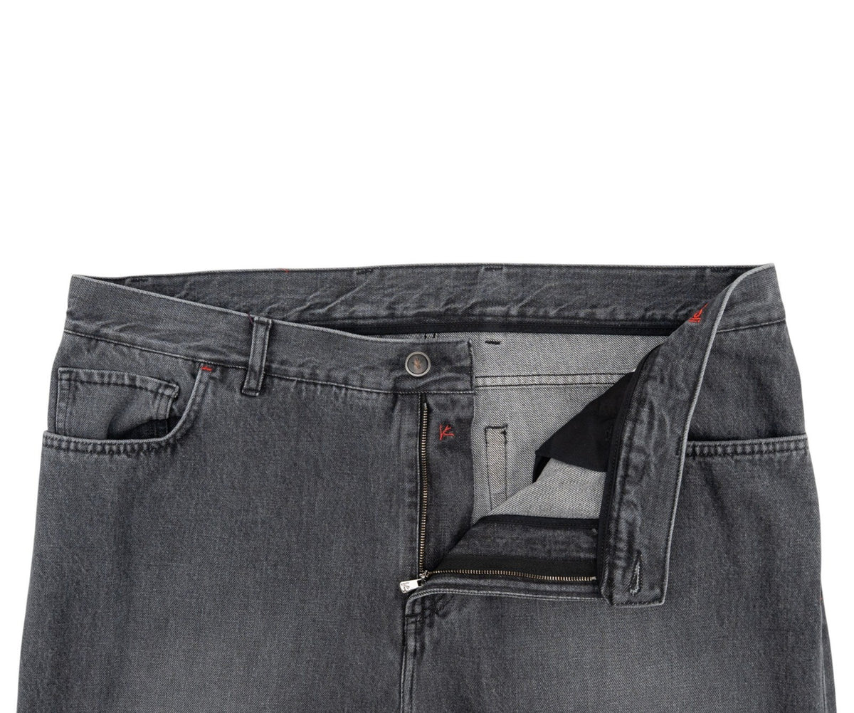 795$ ISAIA NAPOLI "SpaccaNapoli" Grey Jeans Pant Cotton Regular Fit 40 US /56 EU