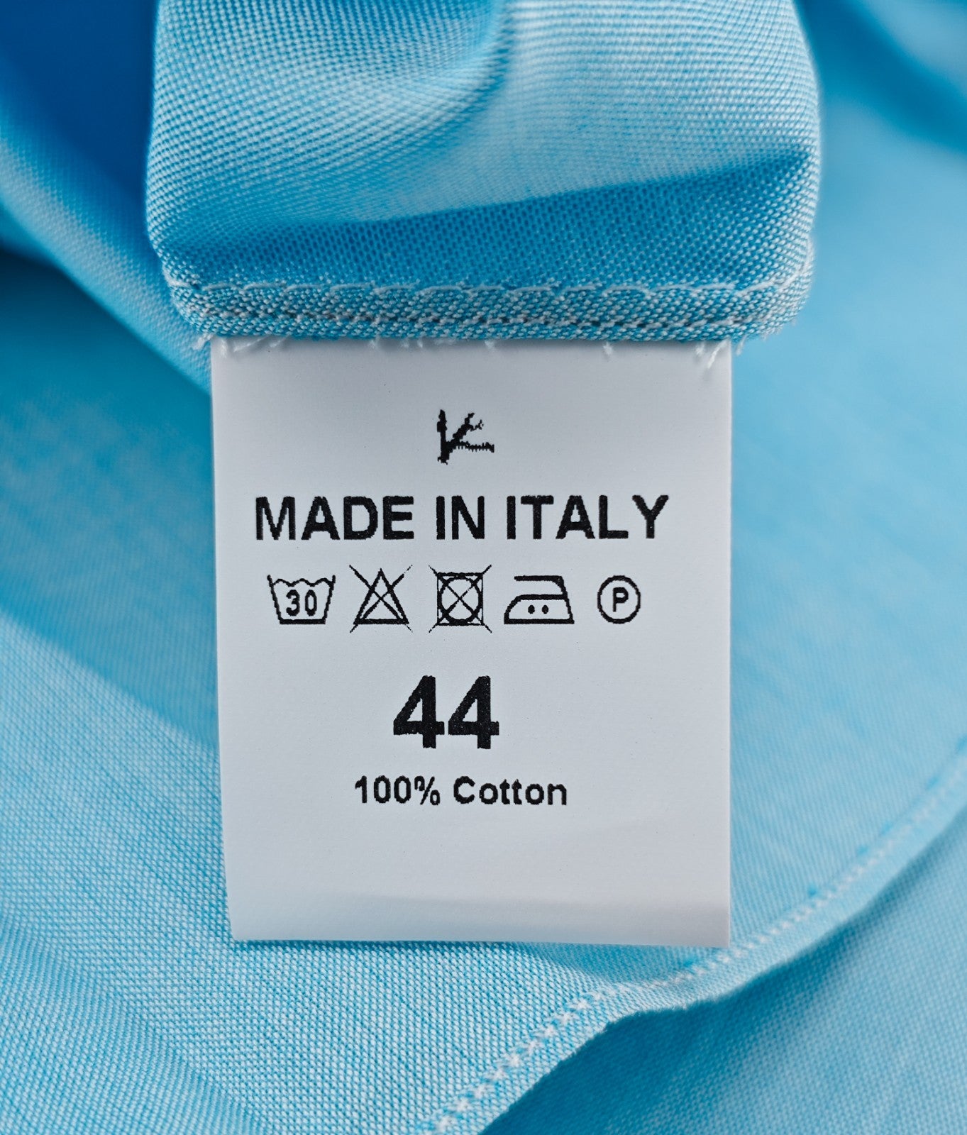 750$ ISAIA "Mix" Dress Shirt Sky Blue Solid Lightwheight Cotton 17.5 -44