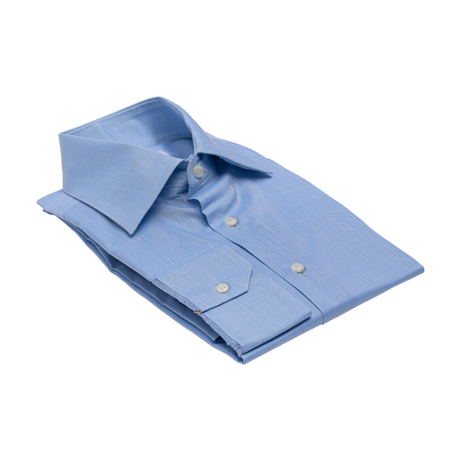 690$ LUXURY GERLIN Shirt Light Blue Fine Cotton 1AN ZILLI