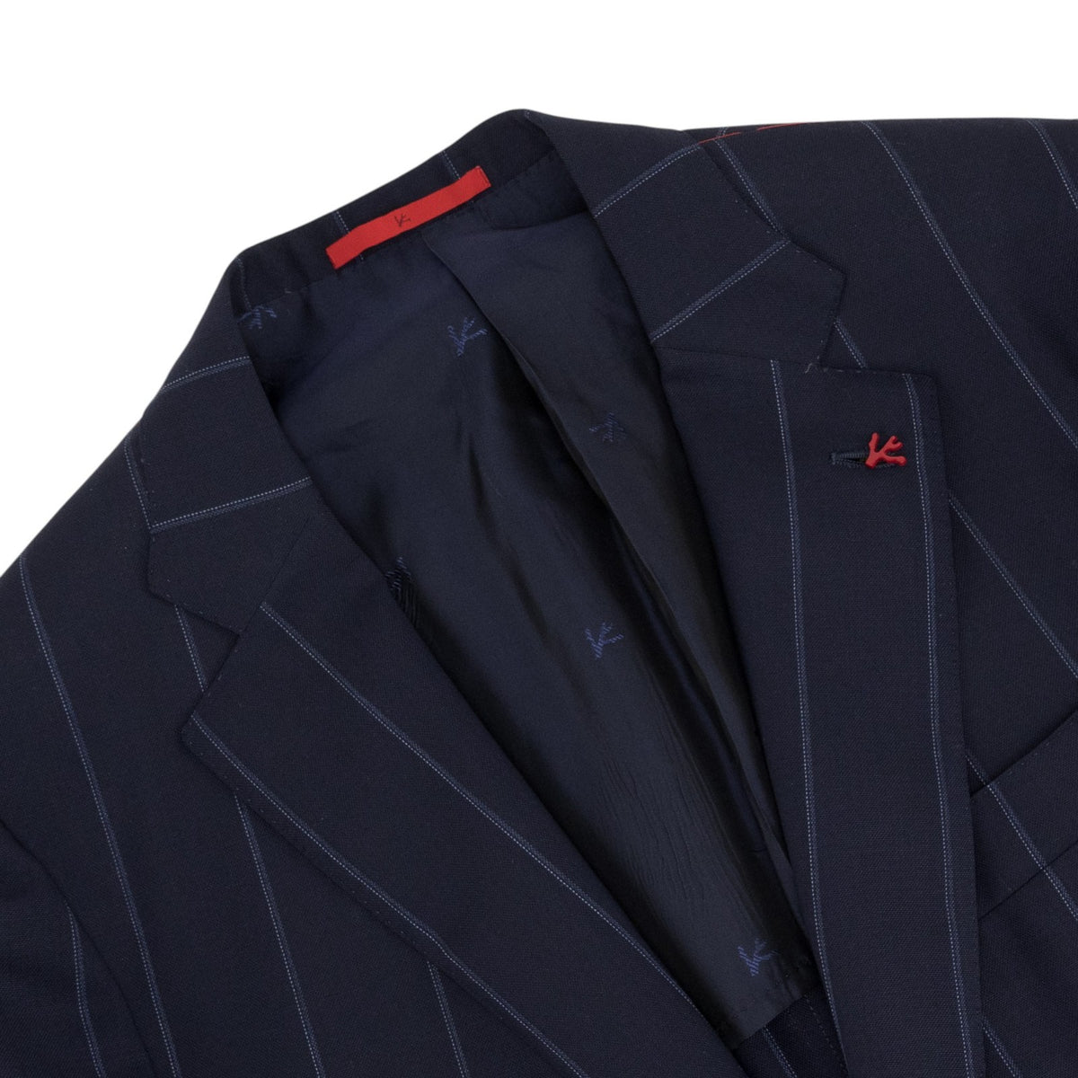 $6700 ISAIA "Gregorio" Dark Blue Suit Fine Wool Striped 42 US / 52 EU 8R